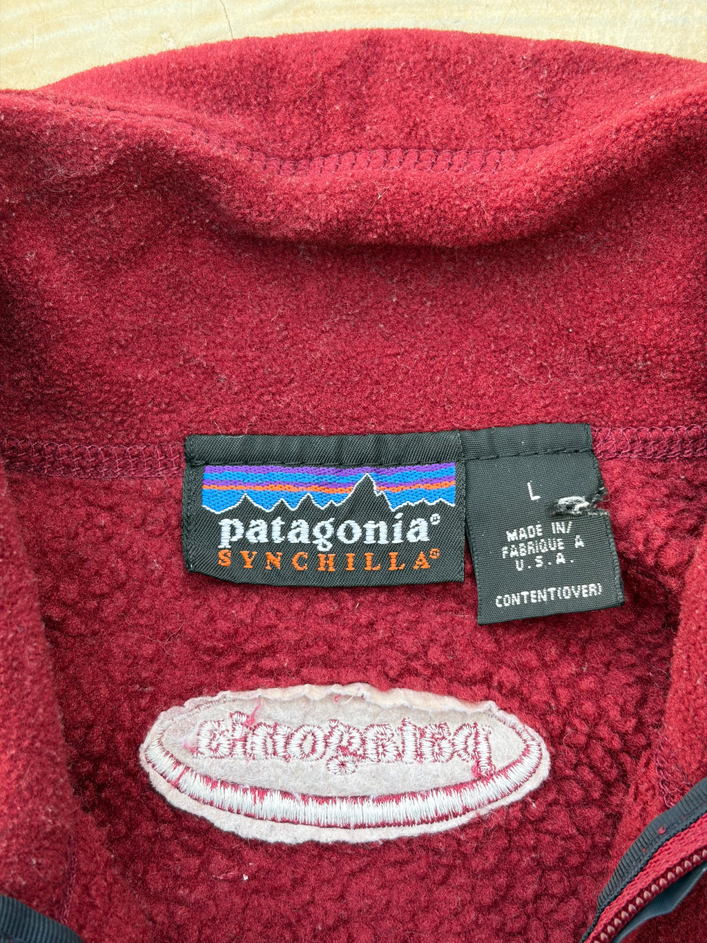 Patagonia Synchilla Fleece Pullover Made In USA Vintage Red 1/4 Zip M/L