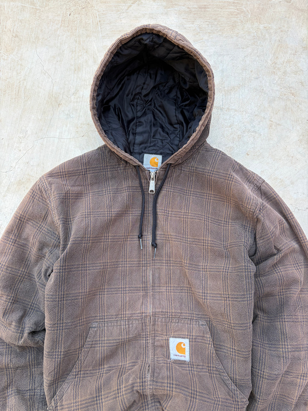 Vintage 00s Sunfaded Carhartt Plaid Active Jacket M