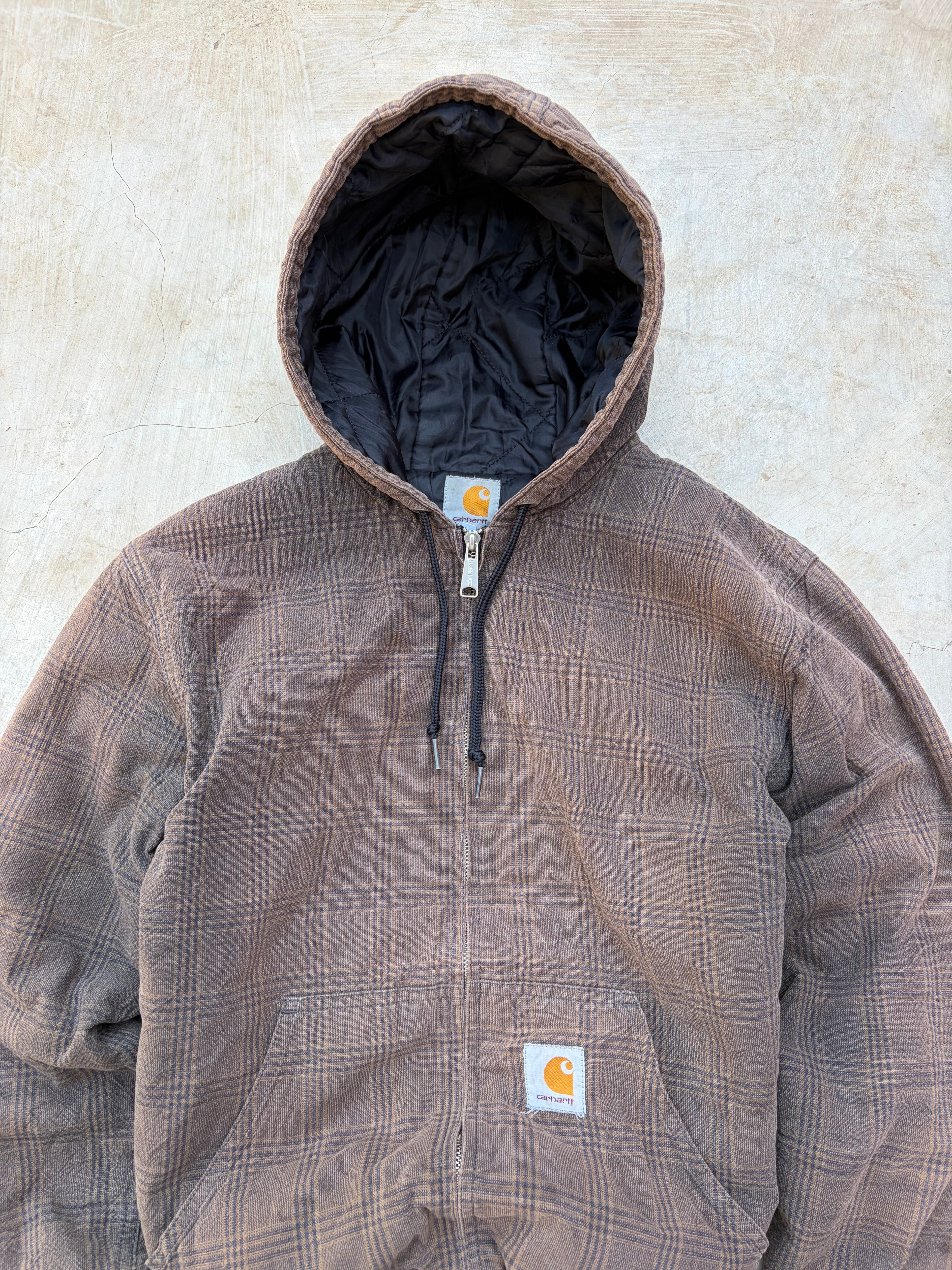 Vintage 00s Sunfaded Carhartt Plaid Active Jacket M