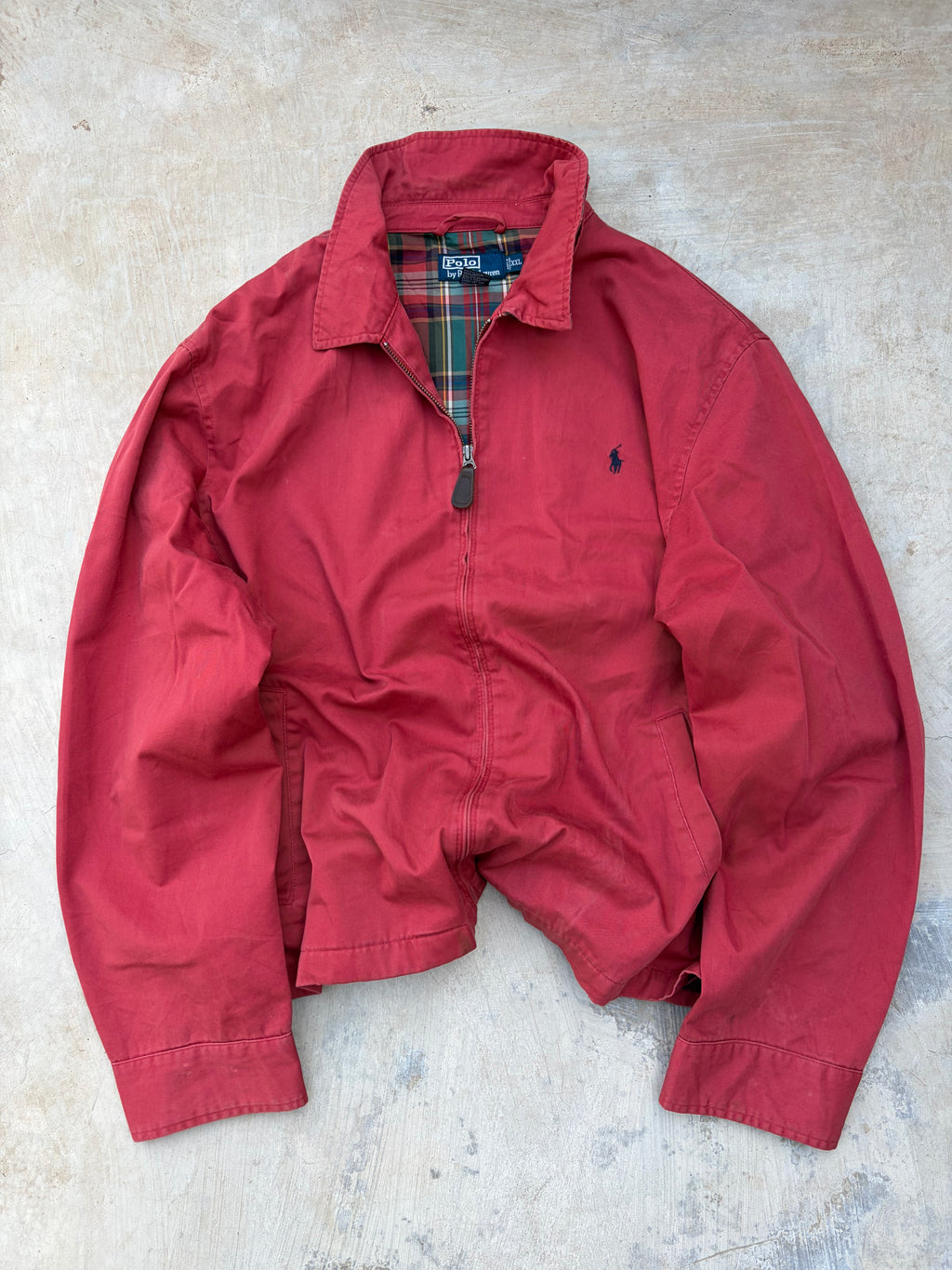 90s Vintage Polo Ralph Lauren Red Harrington Jacket XL/XXL