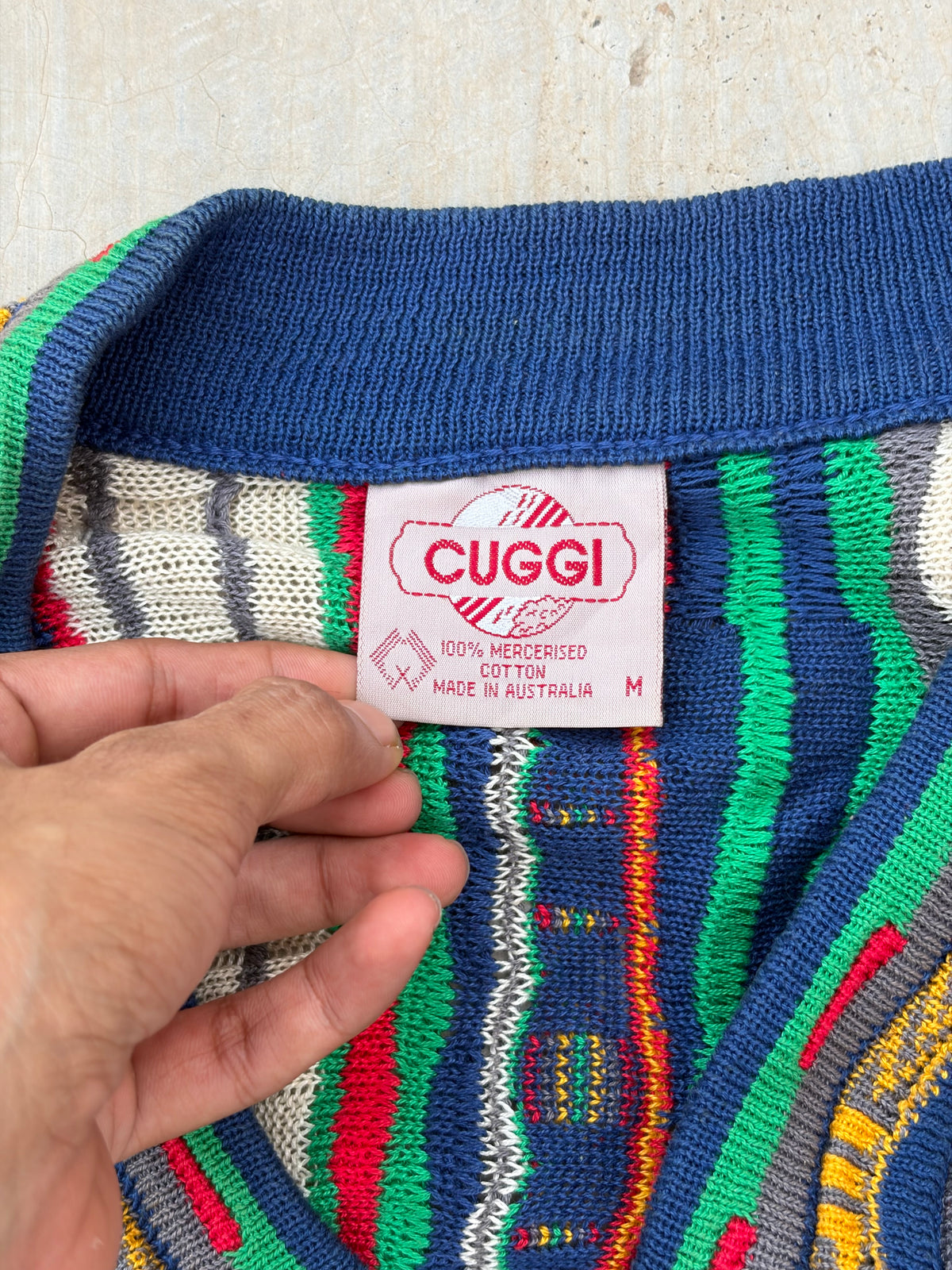 Rare Vintage CUGGI 3D Knit Cardigan M