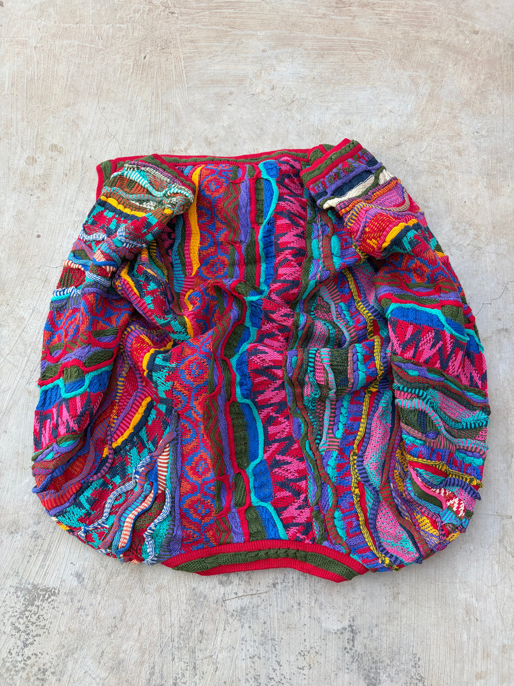 Vintage 90s COOGI Australia 3D Mercerised Cotton Knit Cardigan Size XL
