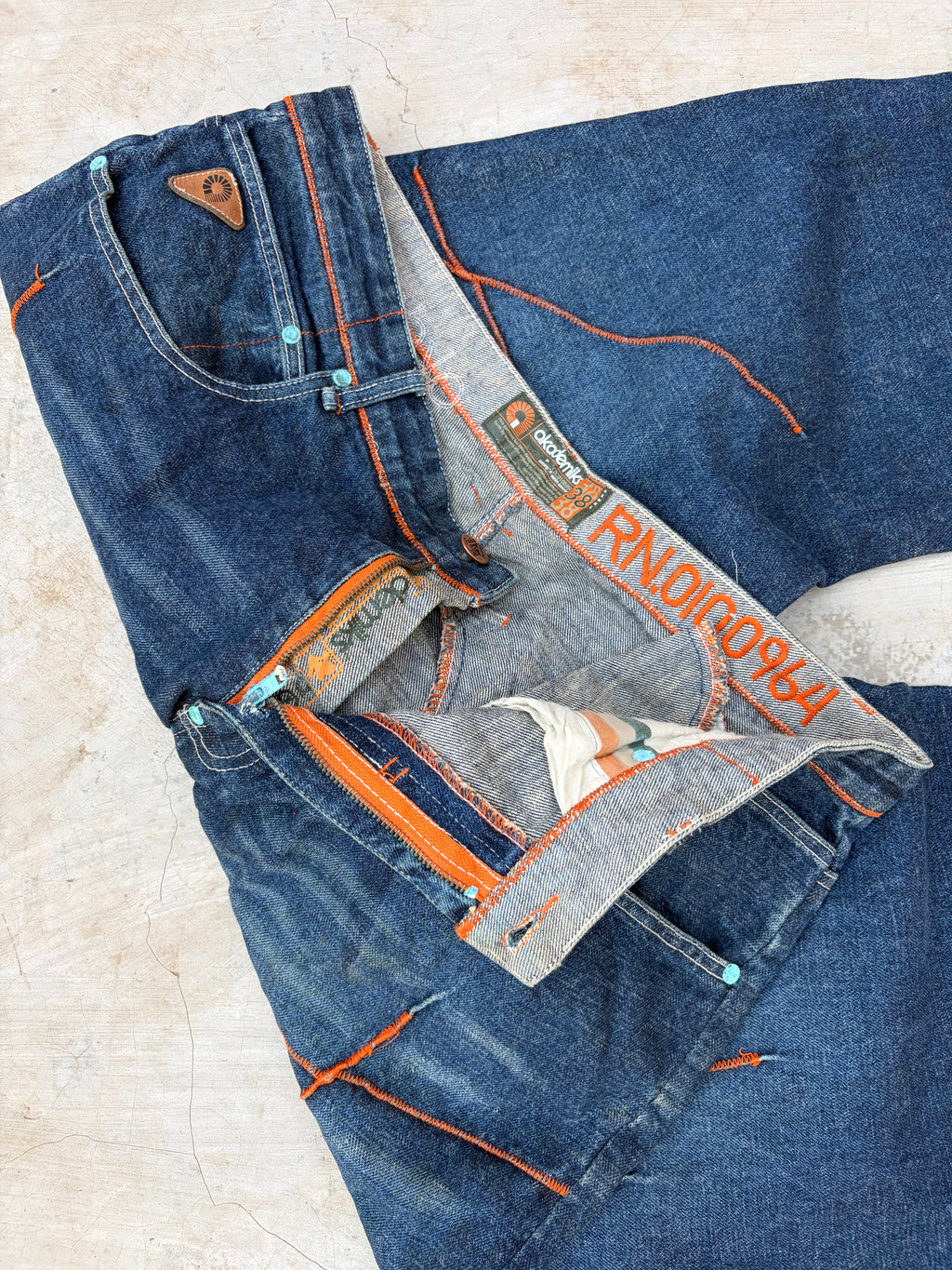 Vintage 00s Akademiks Y2K Orange Stiching Jeans