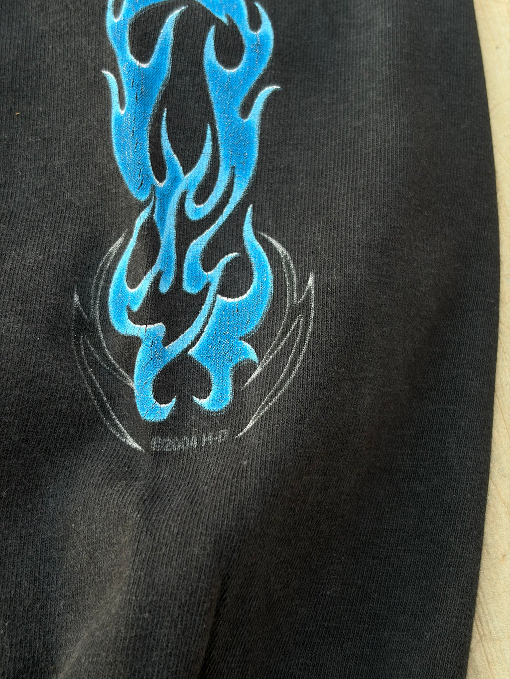 Vintage 00s Harley Davidson Blue Flame Longsleeve Tee L