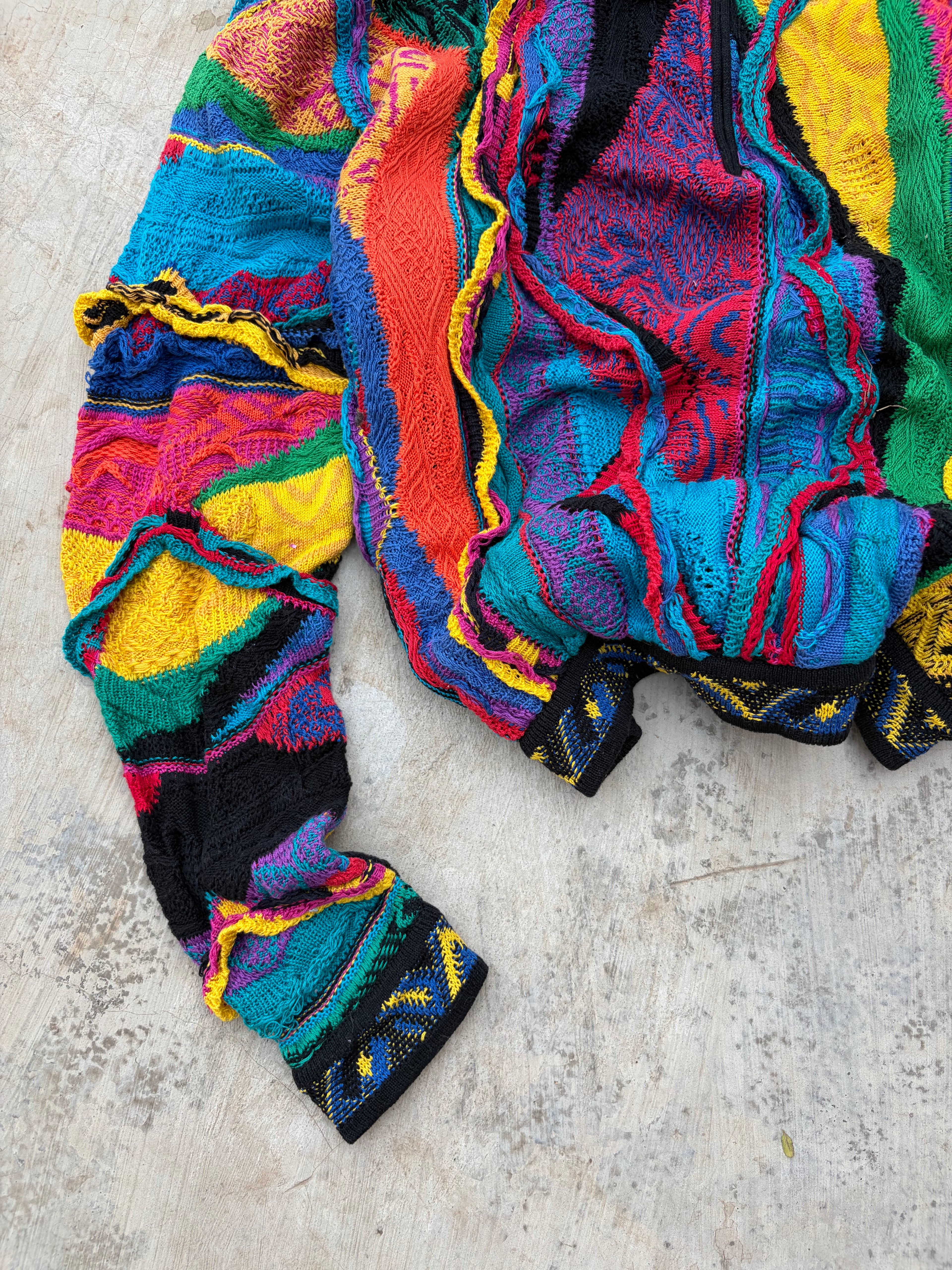 Vintage 90s Coogi 3D Knit Quarter Zip Sweater M/L