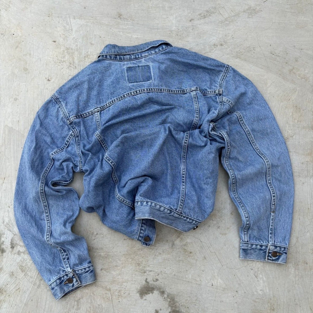 Vintage 00s Levis Denim Trucker Paper Tag L