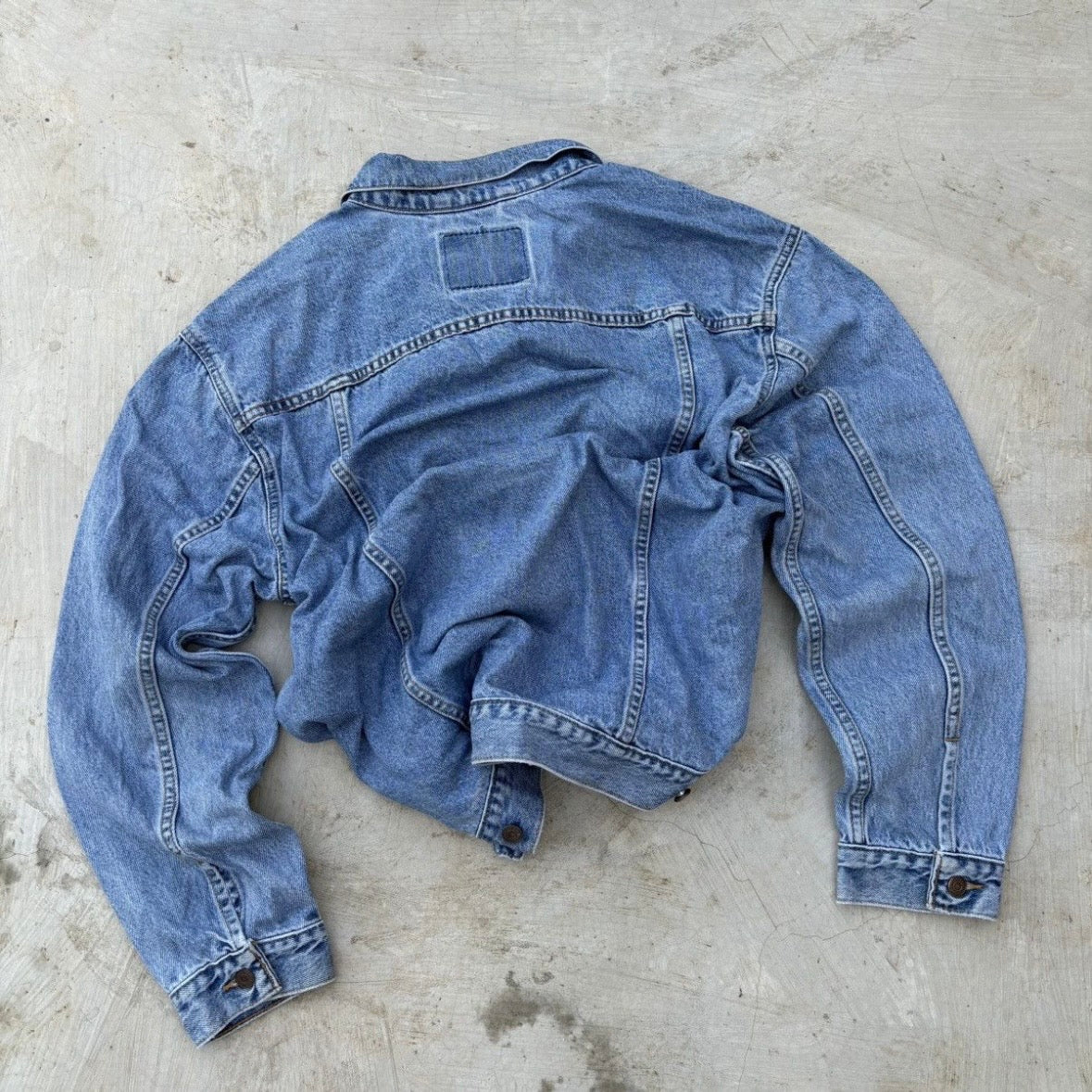 Vintage 00s Levis Denim Trucker Paper Tag L