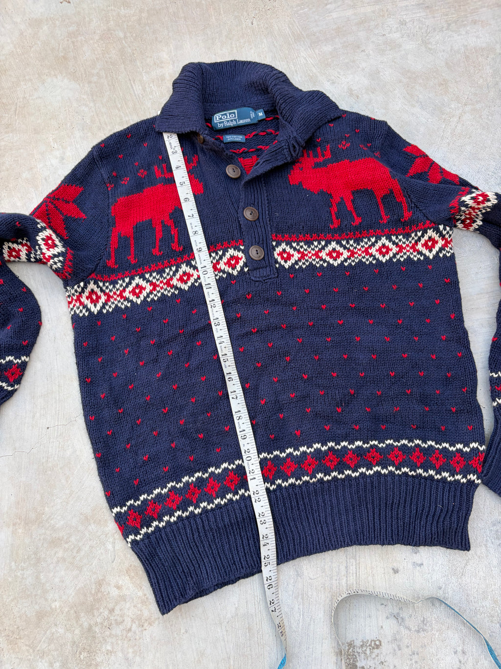 Vintage Polo Ralph Lauren Reindeer Knit Sweater M