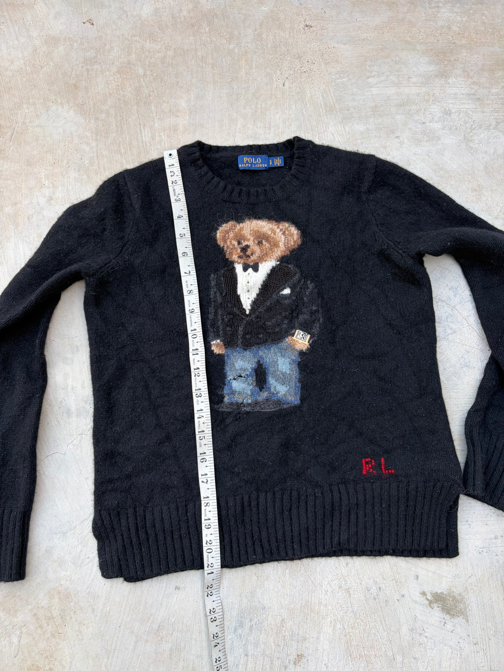 Vintage Polo Ralph Lauren Polo Bear Tuxedo Sweater S