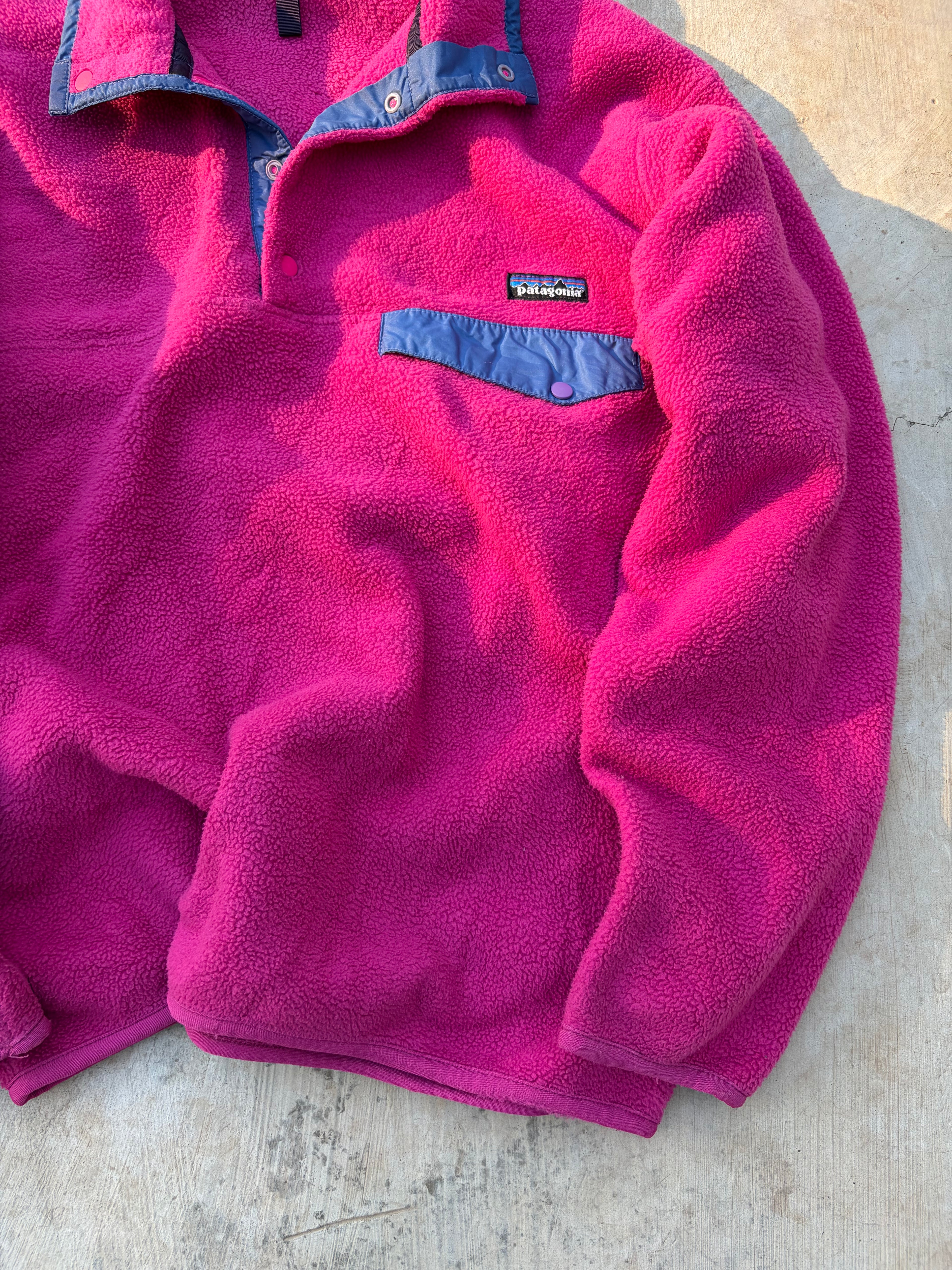 Patagonia Snap T Fleece Pullover Made In Mexico Pink Vintage Rare Color M/L