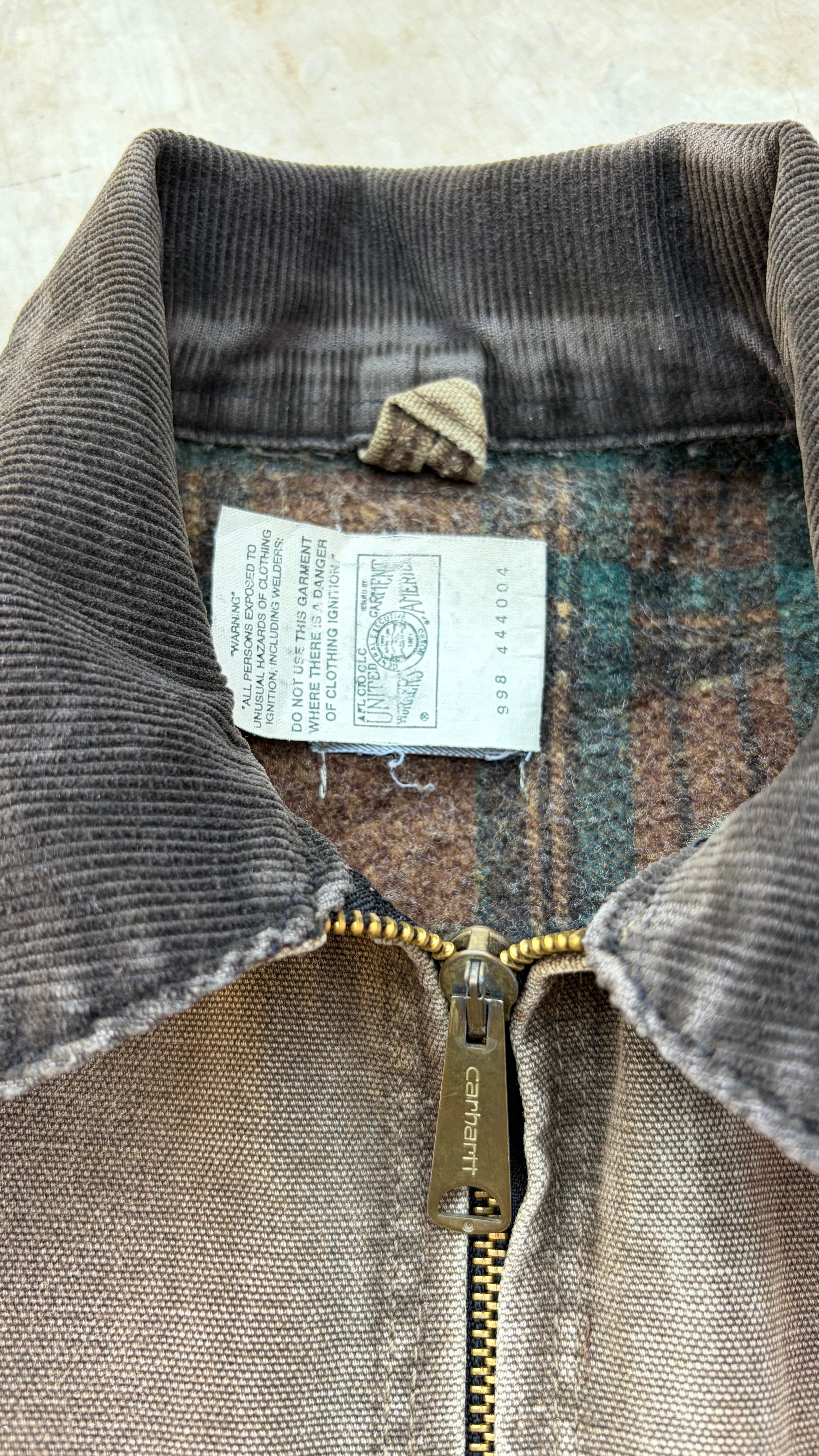 1998 Sunfaded Carhartt Detroit Jacket J43 CHT L