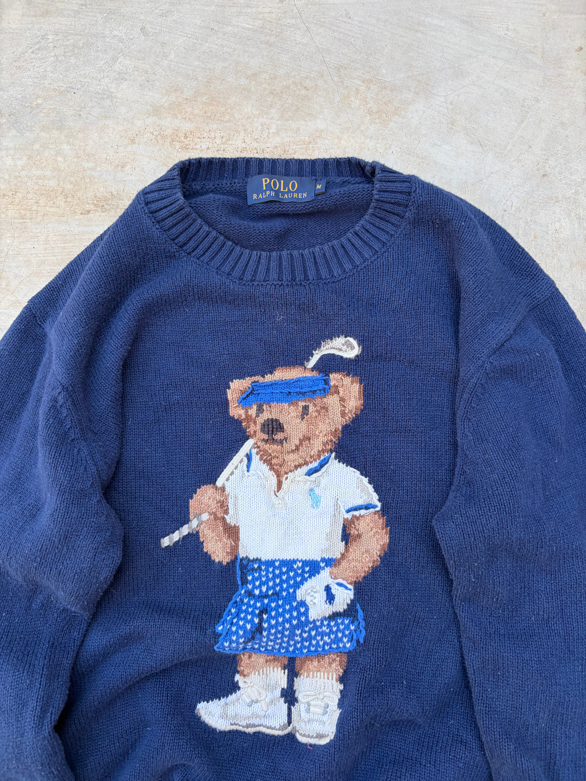 Rare Vintage Polo Ralph Lauren Polo Bear Tennis Sweater S/M