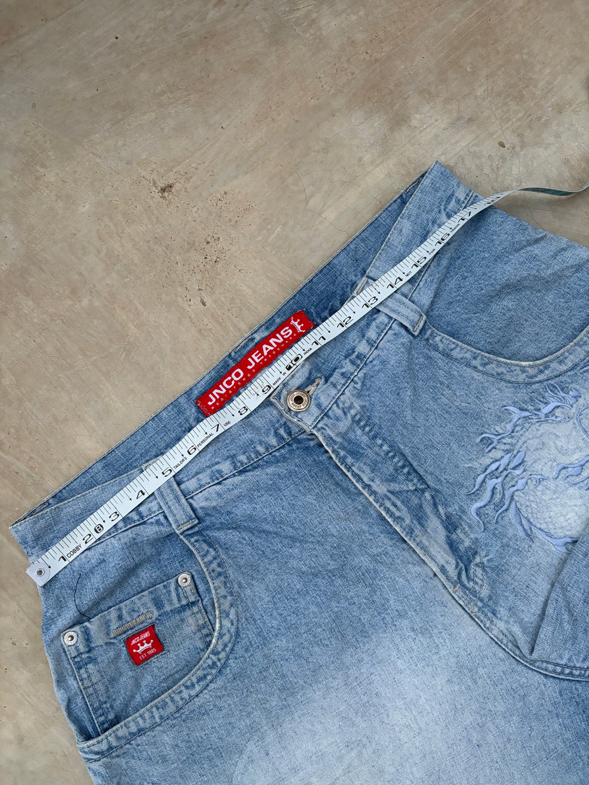 Rare Vintage JNCO Dragon Embroidered Denim Jorts – Y2K Grail 36