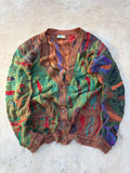 Vintage 90s COOGI Australia 3D Textured Knit Cardigan Size XL