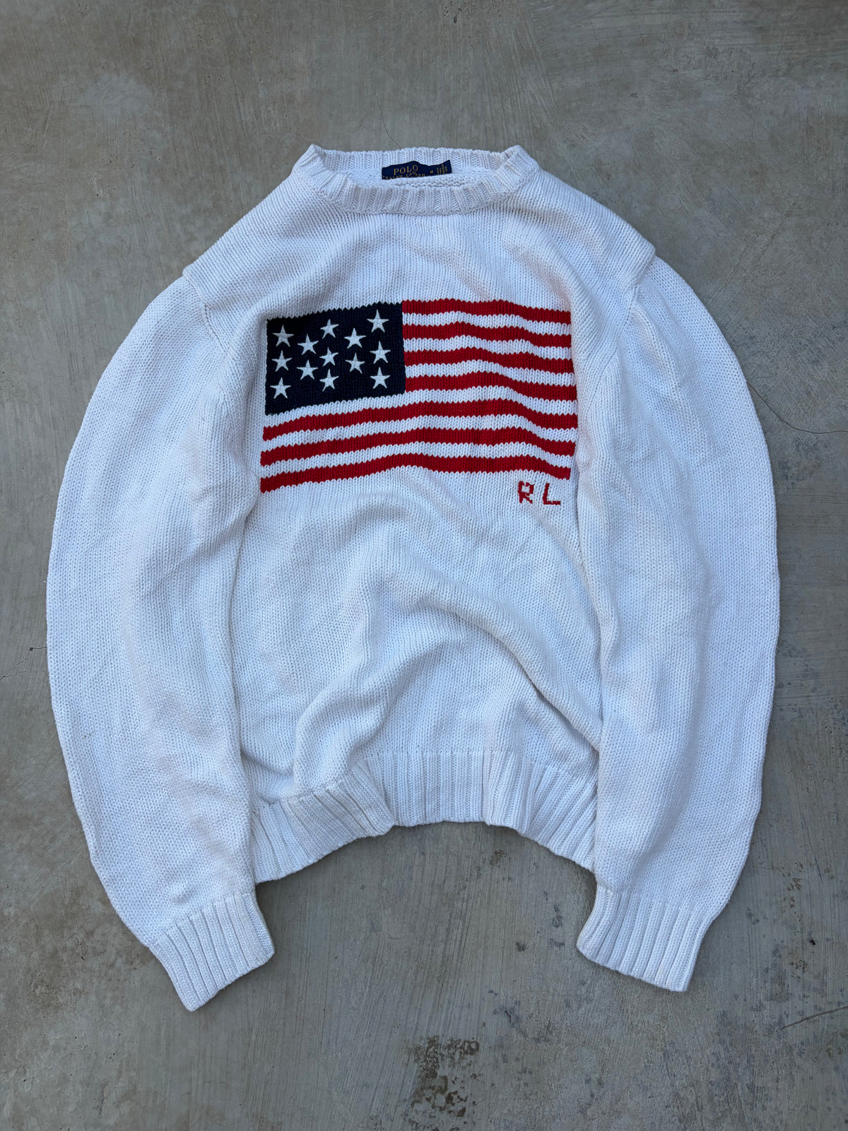 Vintage Polo Ralph Lauren USA Flag Sweater M