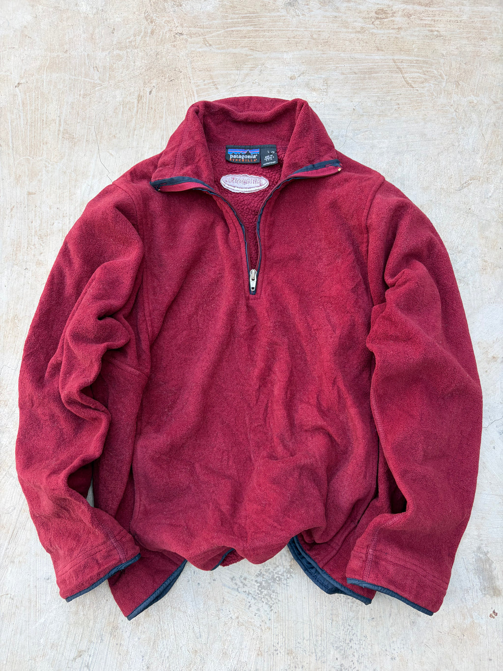 Patagonia Synchilla Fleece Pullover Made In USA Vintage Red 1/4 Zip M/L