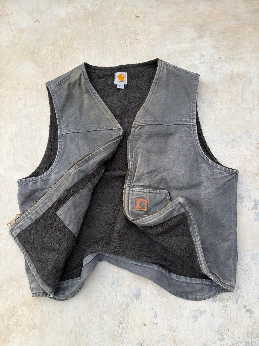 Vintage Carhartt Sherpa-Lined Duck Canvas Vest GVL L/XL