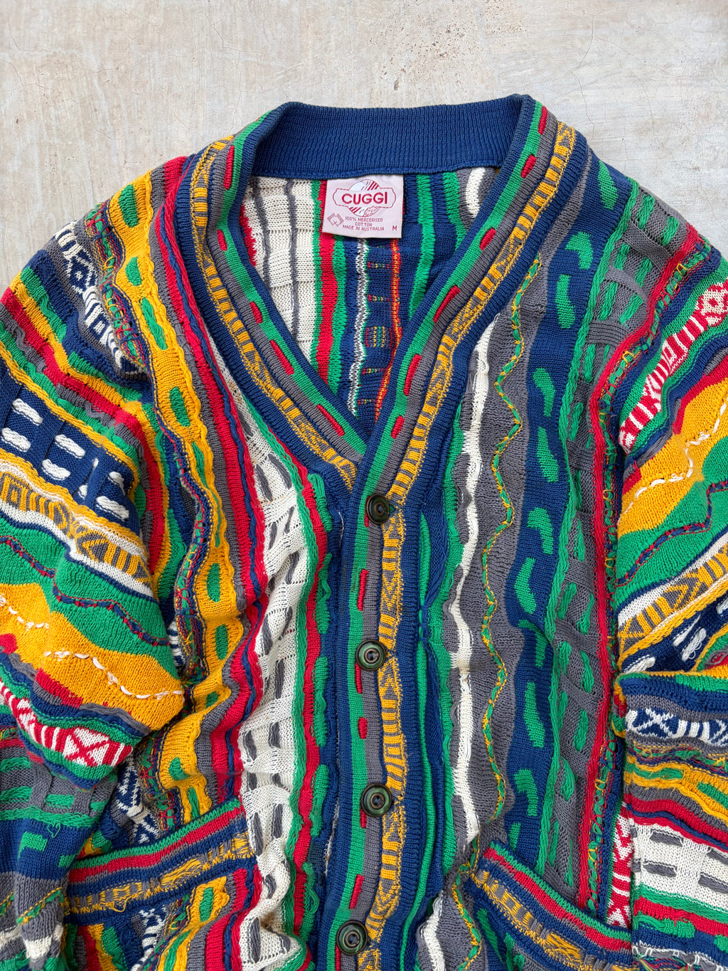 Rare Vintage CUGGI 3D Knit Cardigan M