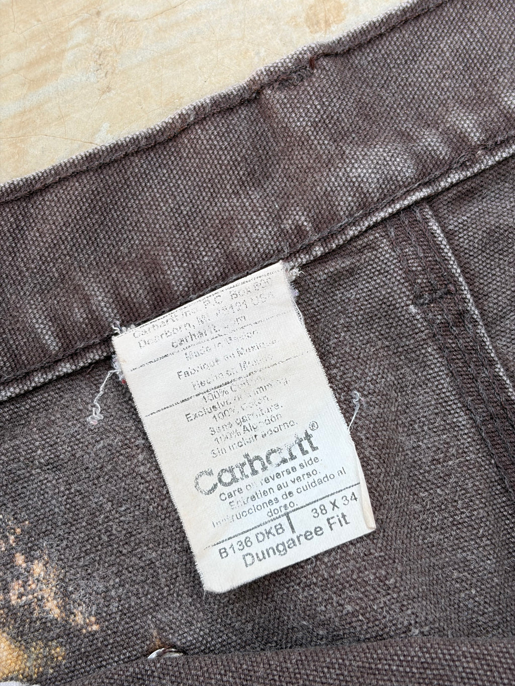 Vintage Carhartt Double Knee Carpenter Pants Brown Distressed Workwear 38x33.5