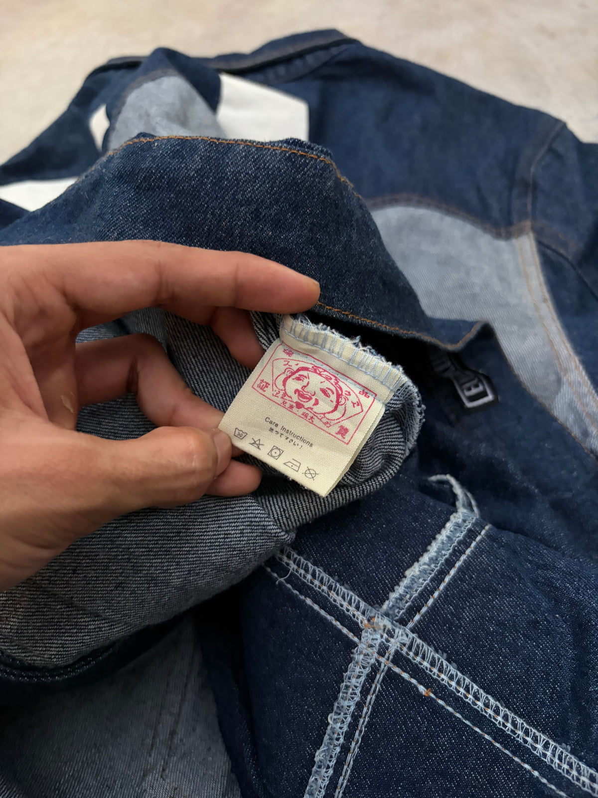 Rare Vintage Evisu Denim Diacock Jacket L/XL