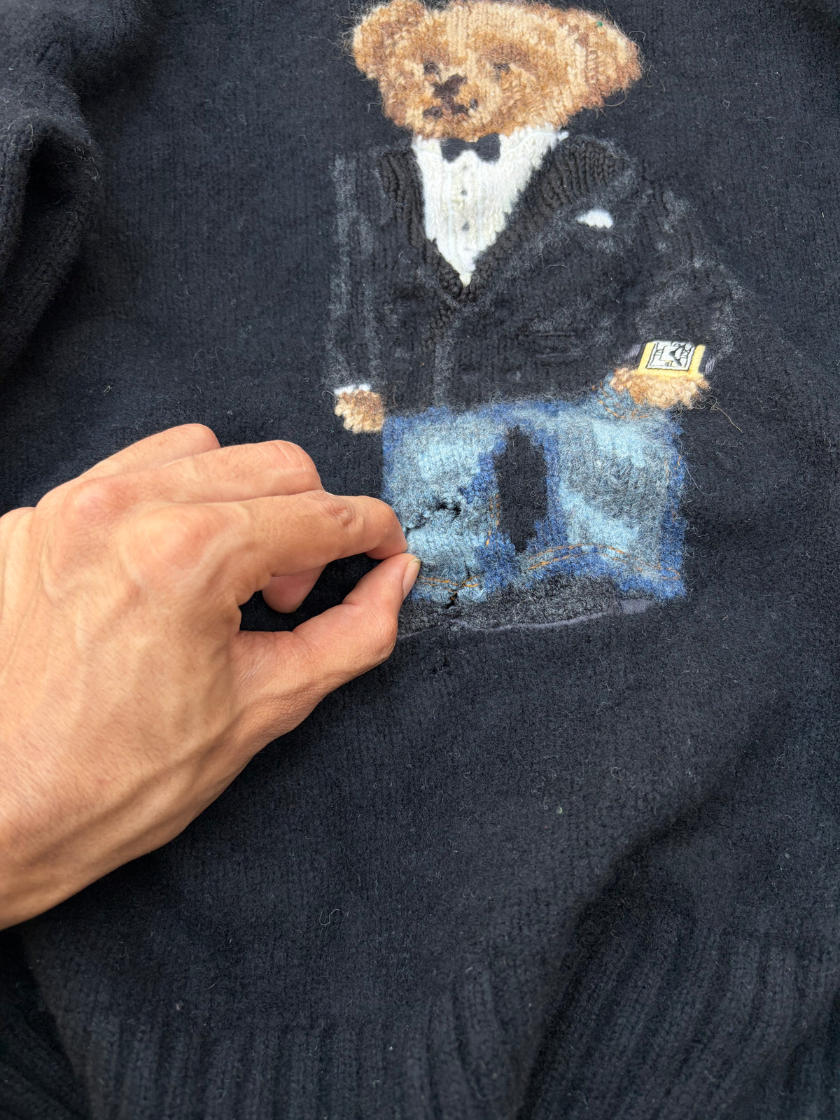 Vintage Polo Ralph Lauren Polo Bear Tuxedo Sweater S