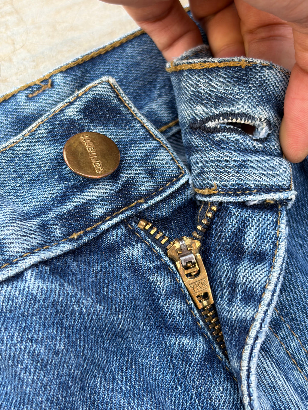 Vintage Carhartt Double Knee Carpenter Jeans Distressed Workwear Rare 32