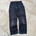 Vintage Sunfaded Carhartt Double Knee Pant B01 BLK 30