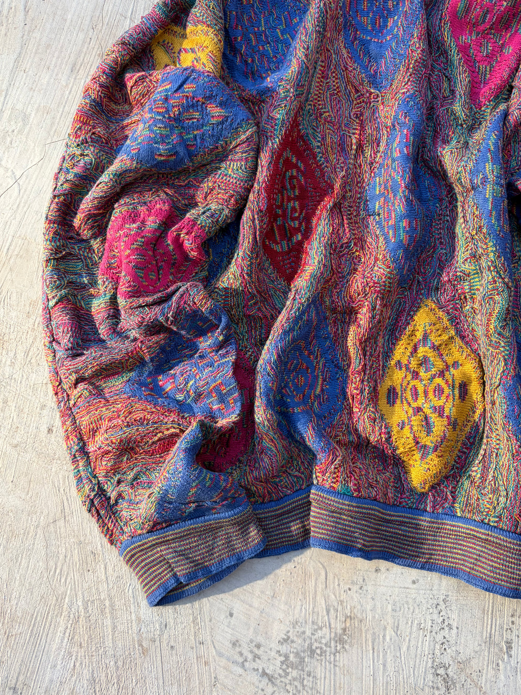 Vintage 90s COOGI Australia Mercerised Cotton Textured Knit Sweater Size SS