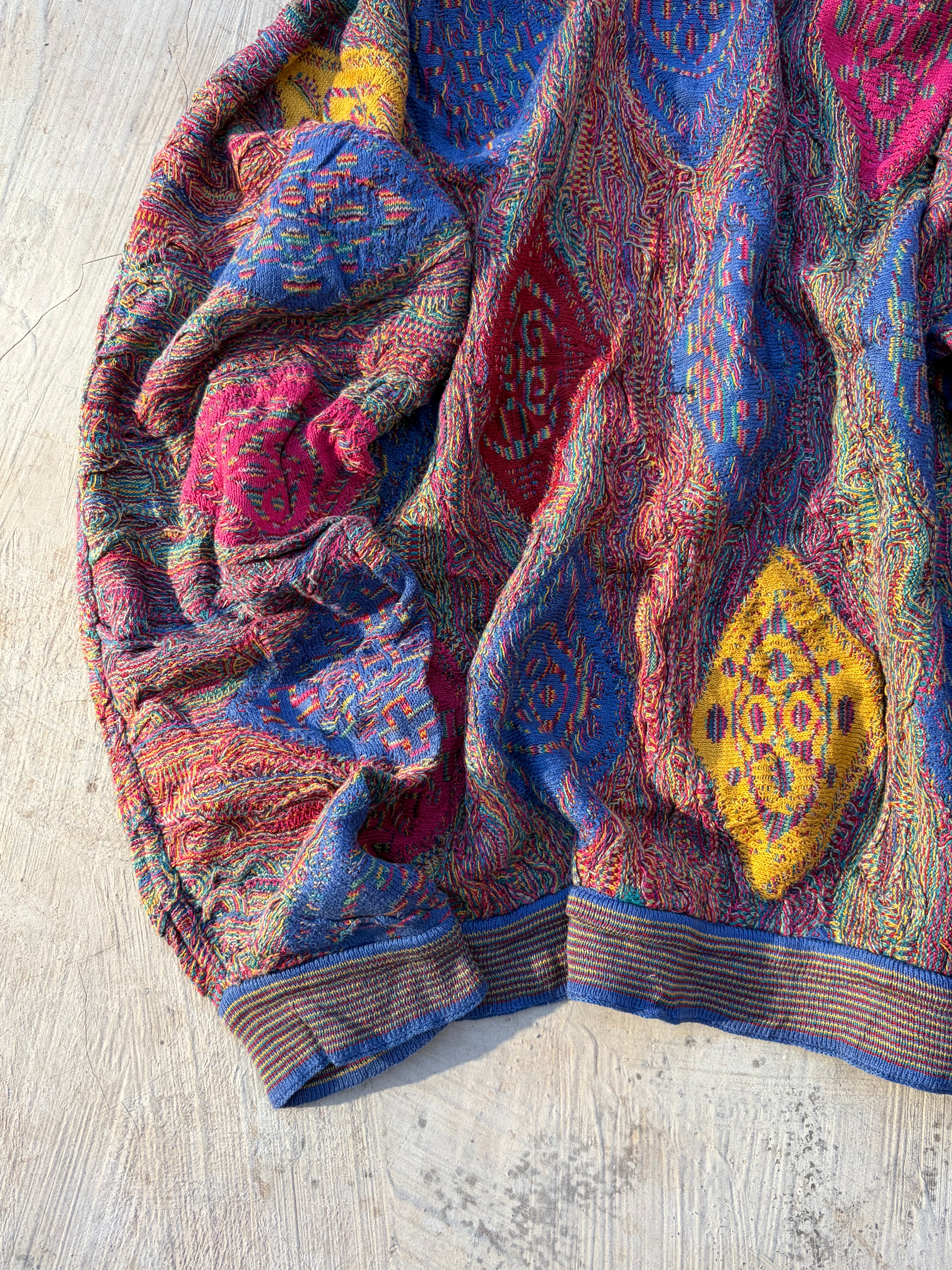 Vintage 90s COOGI Australia Mercerised Cotton Textured Knit Sweater Size SS