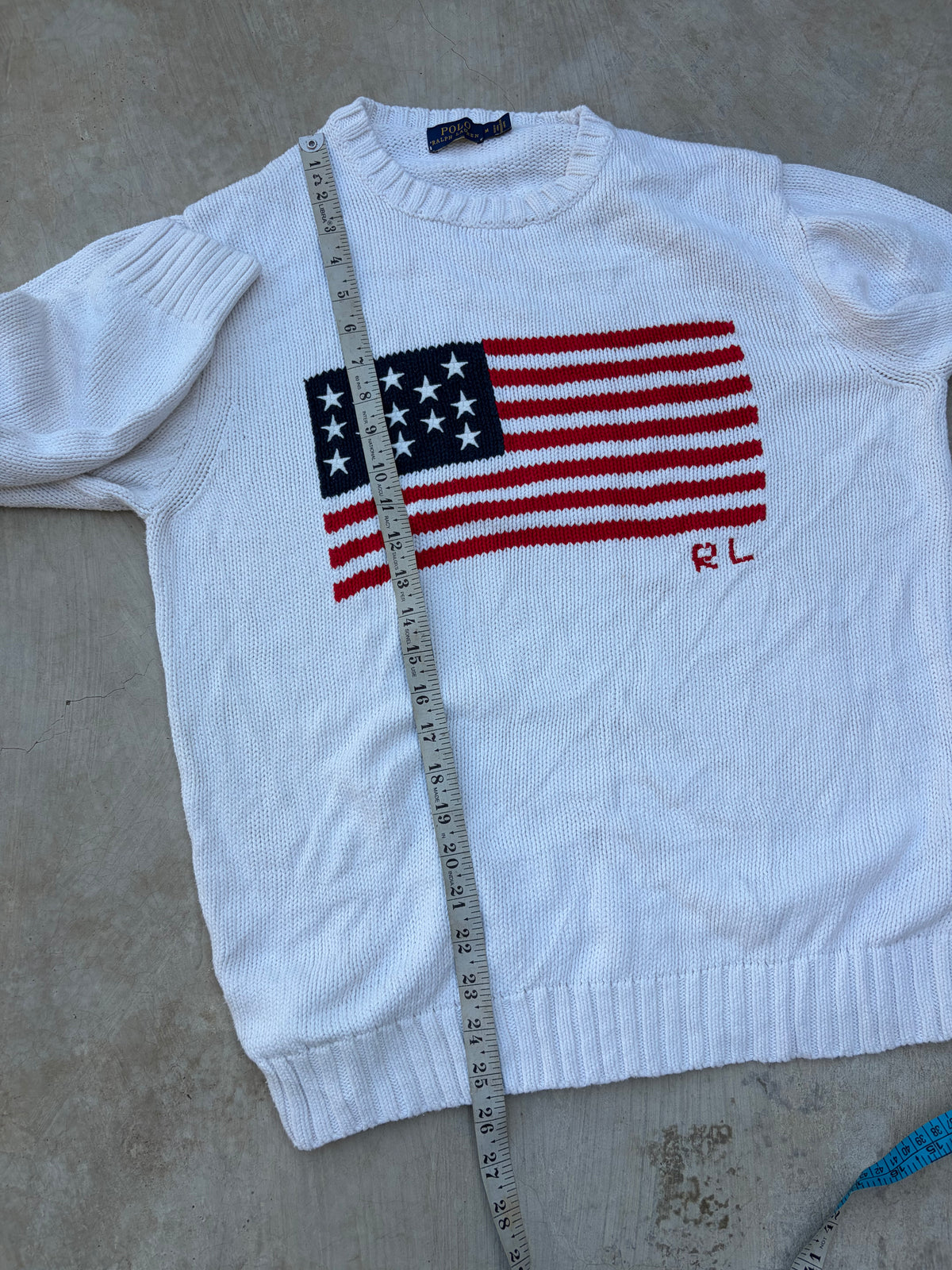 Vintage Polo Ralph Lauren USA Flag Sweater M