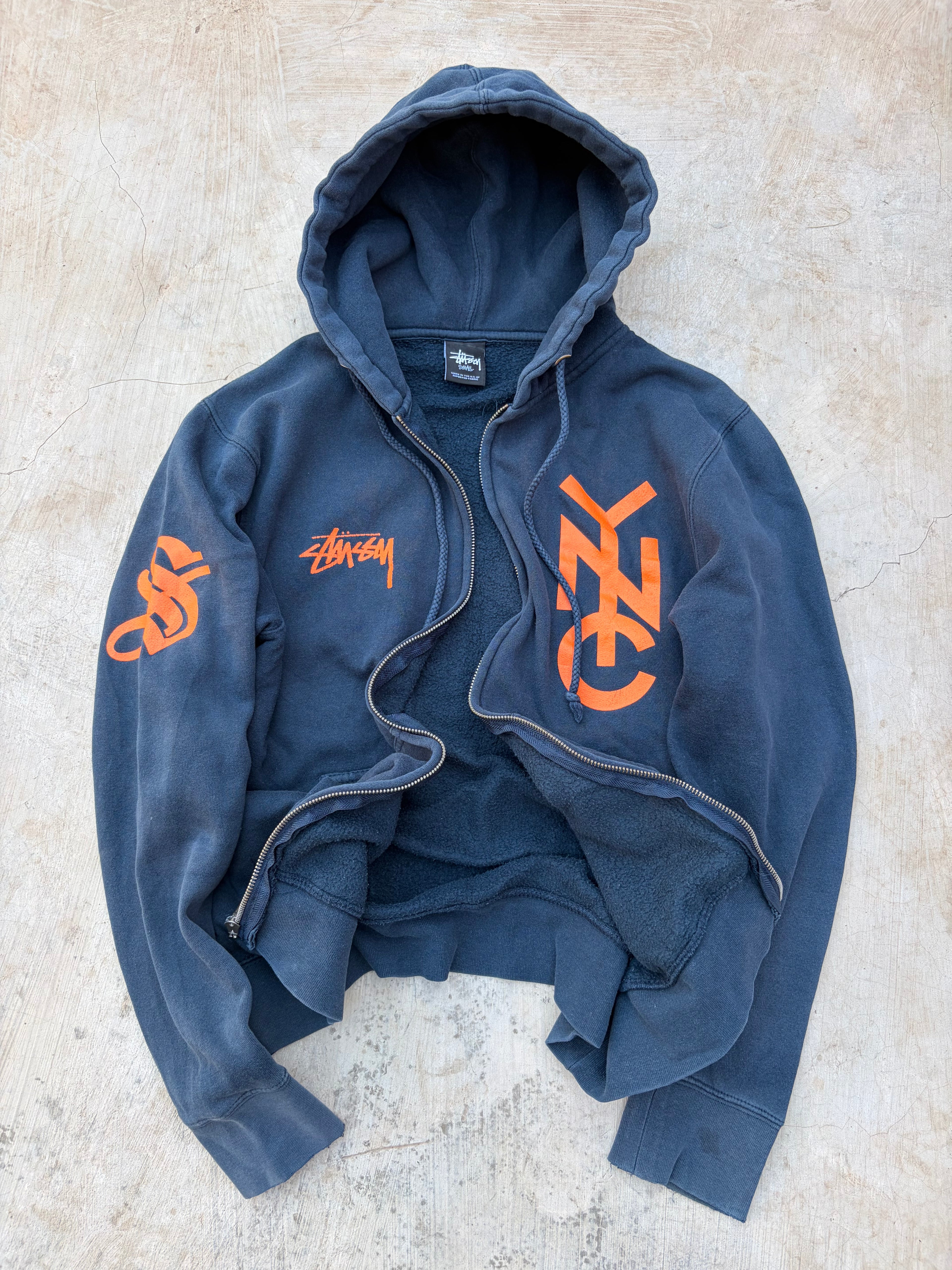 Vintage 2000s Stussy Athletics NYC Zip Hoodie S