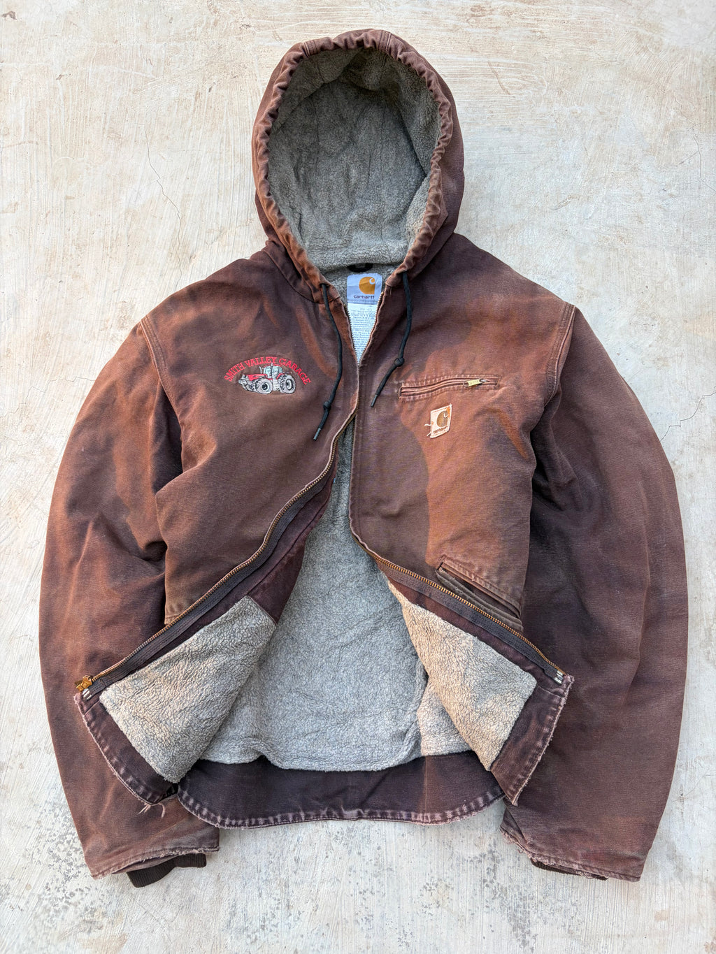 Vintage 00s Carhartt J141 DKD Active Jacket Brown Distressed USA Workwear L