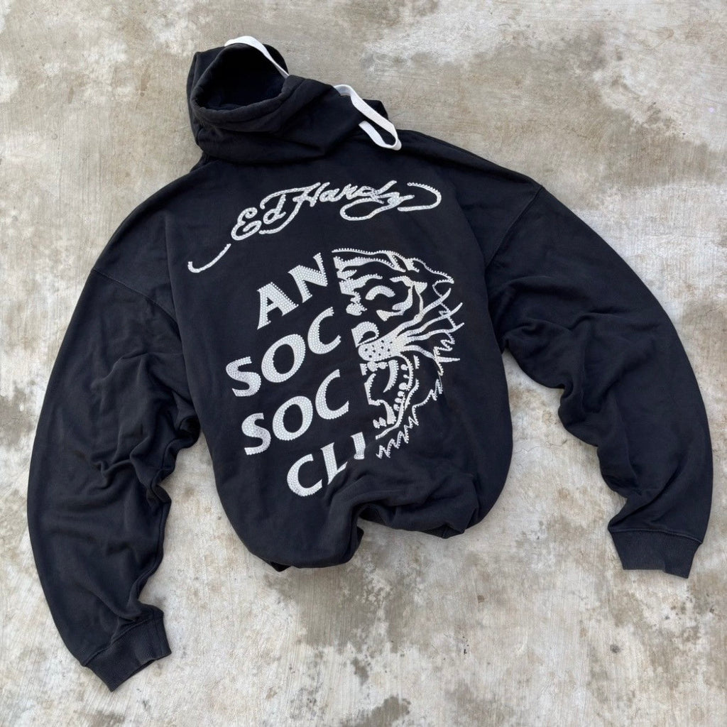 Vintage Edhardy X Anti Social Social Club Hoodie L/XL
