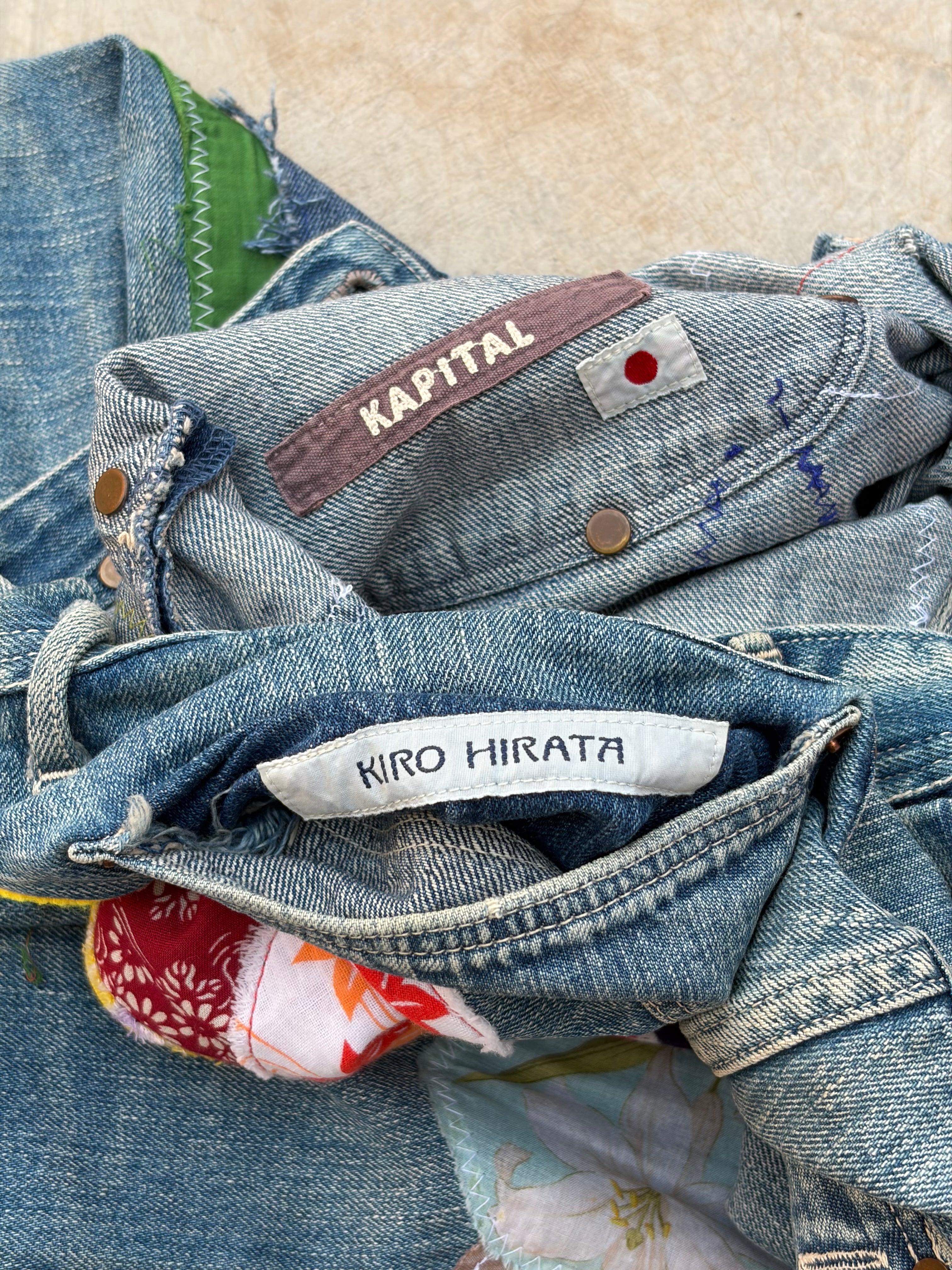 Archive 00s Kapital Kiro Hirata Patchwork Boro Flared Denim Jeans 32