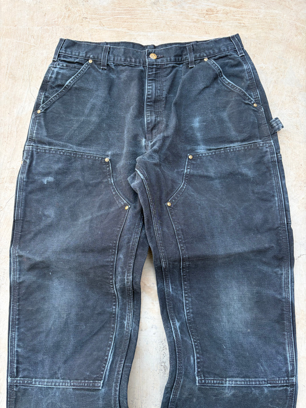 Vintage Carhartt Double Knee Carpenter Pants Faded Black Vintage Workwear 36x29.5
