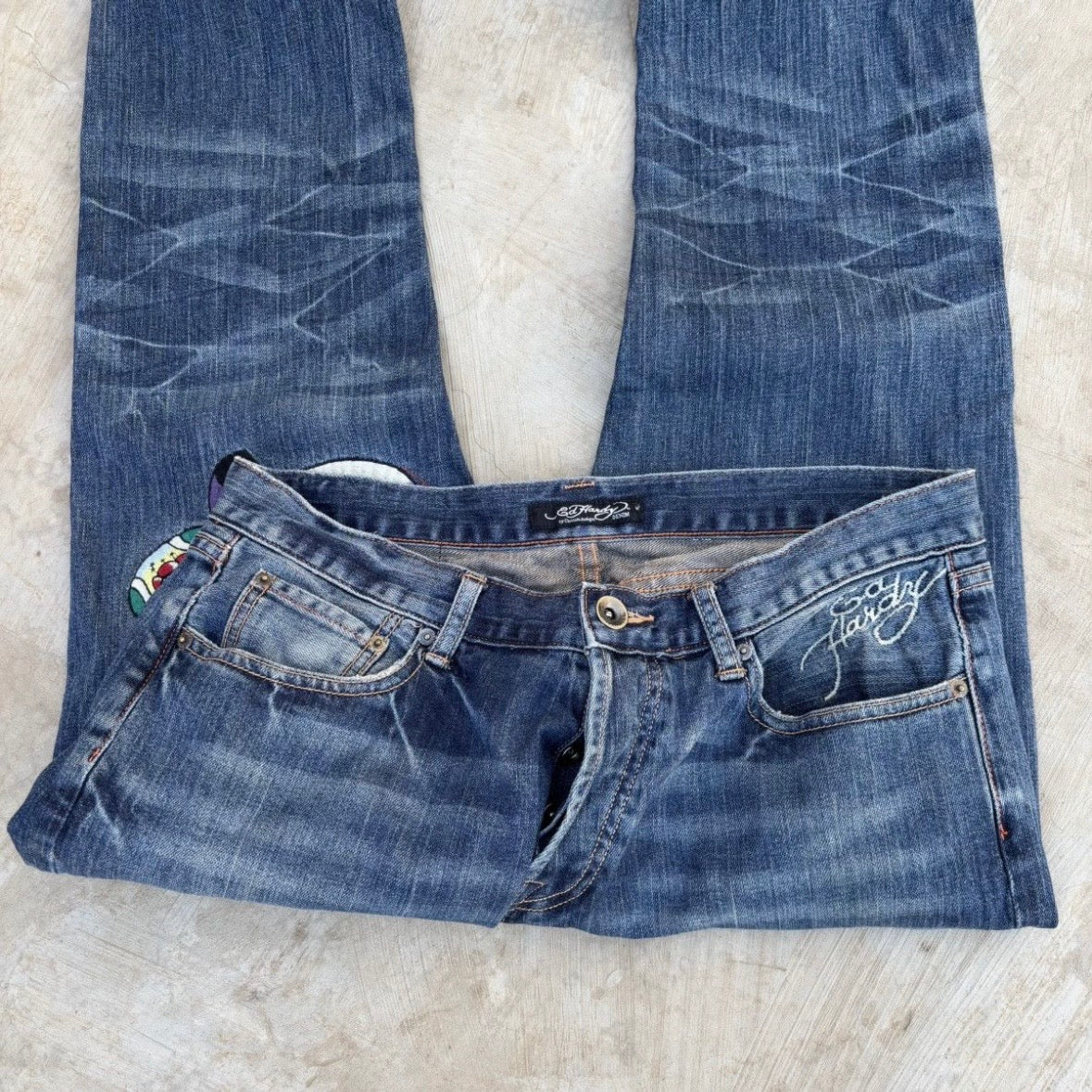 Vintage 00s Edhardy Skull Spellout Jeans 34