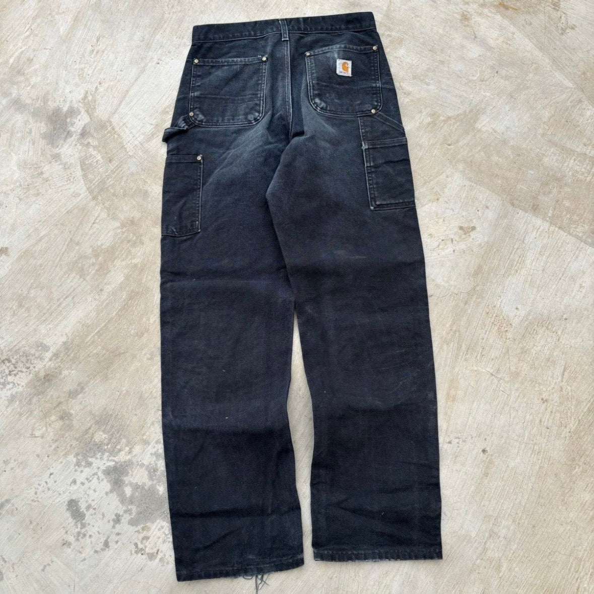 Vintage Sunfaded Carhartt Double Knee Pant B01 BLK 30