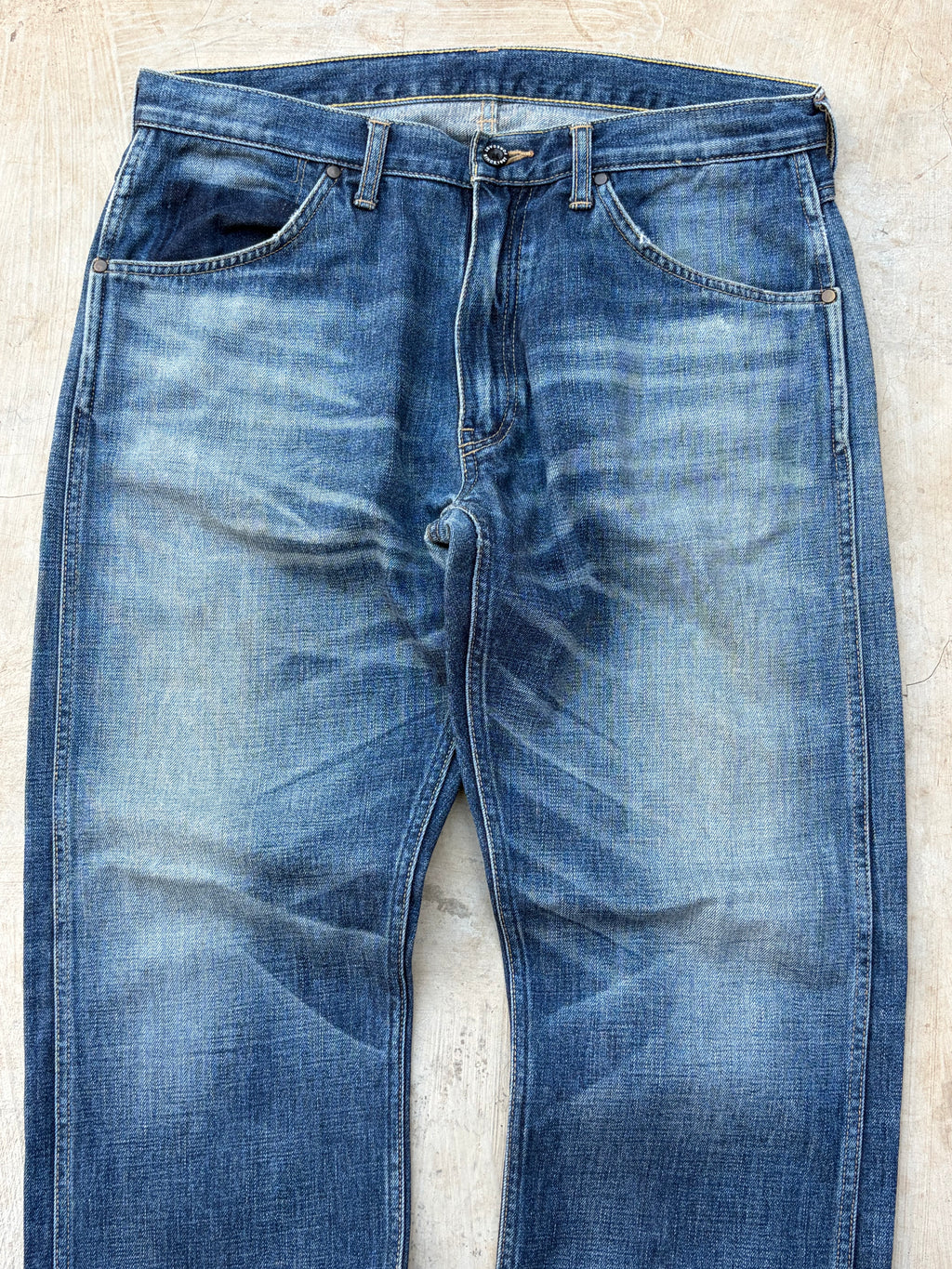 Vintage BAPE Bathing Ape Denim Jeans Big Logo Back Embroidery Y2K 34