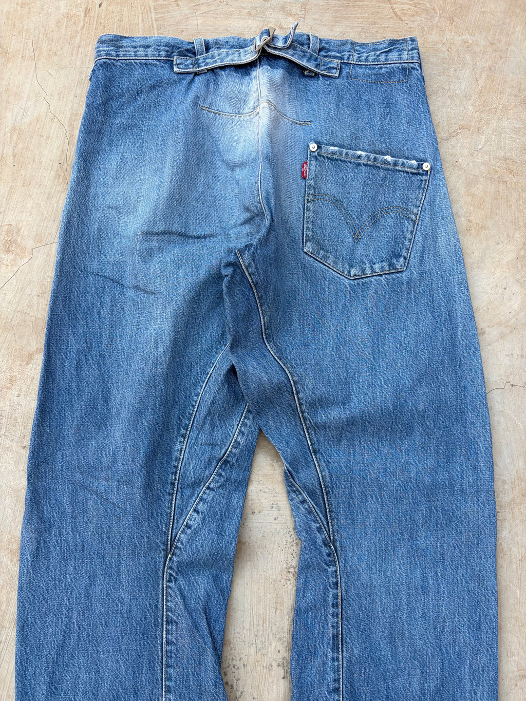 Vintage Levi's Buckle Back Jeans Distressed Light Wash Rare 32