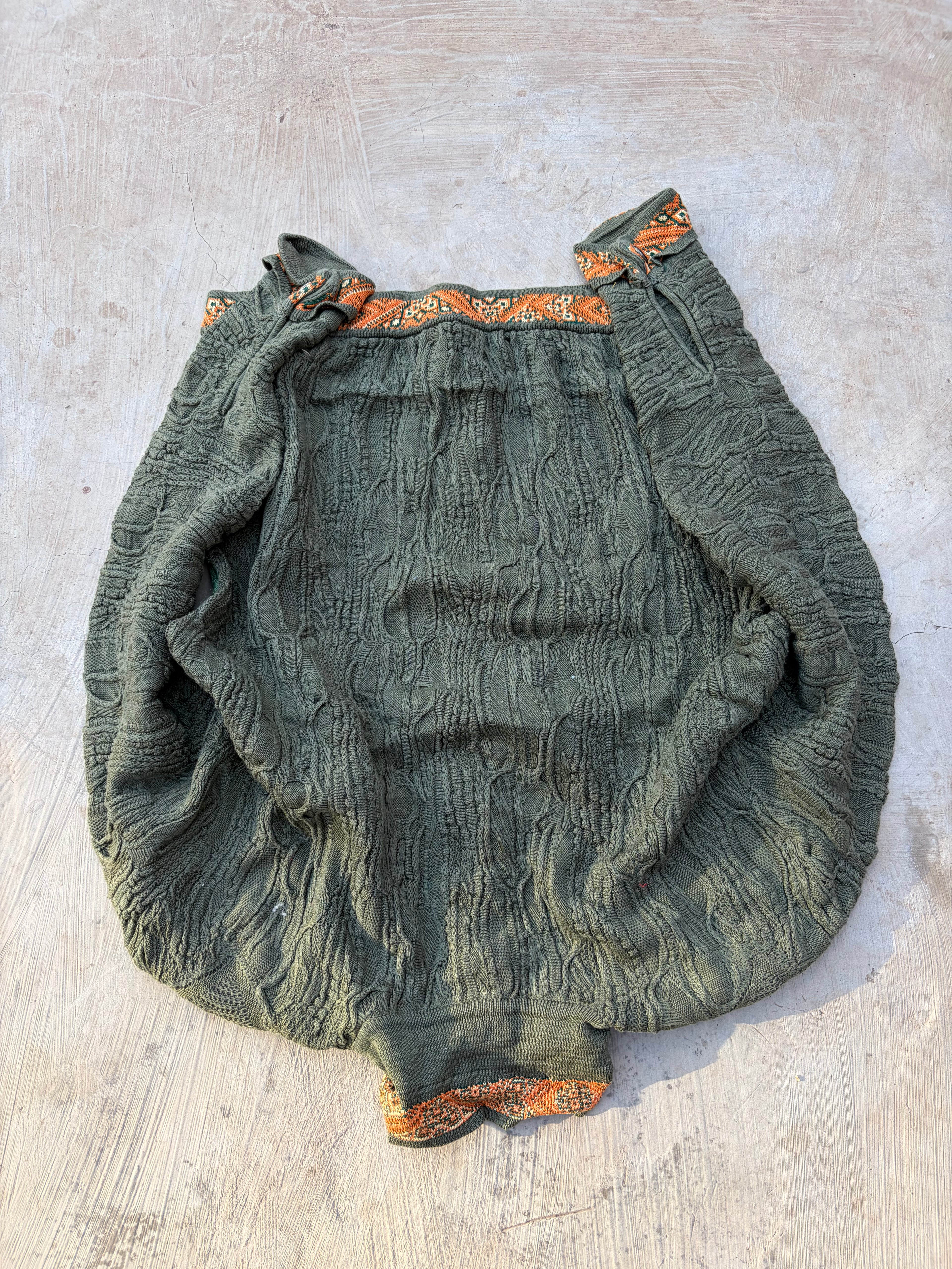 Vintage 90s COOGI Australia 1/4 Zip 3D Textured Knit Sweater  M