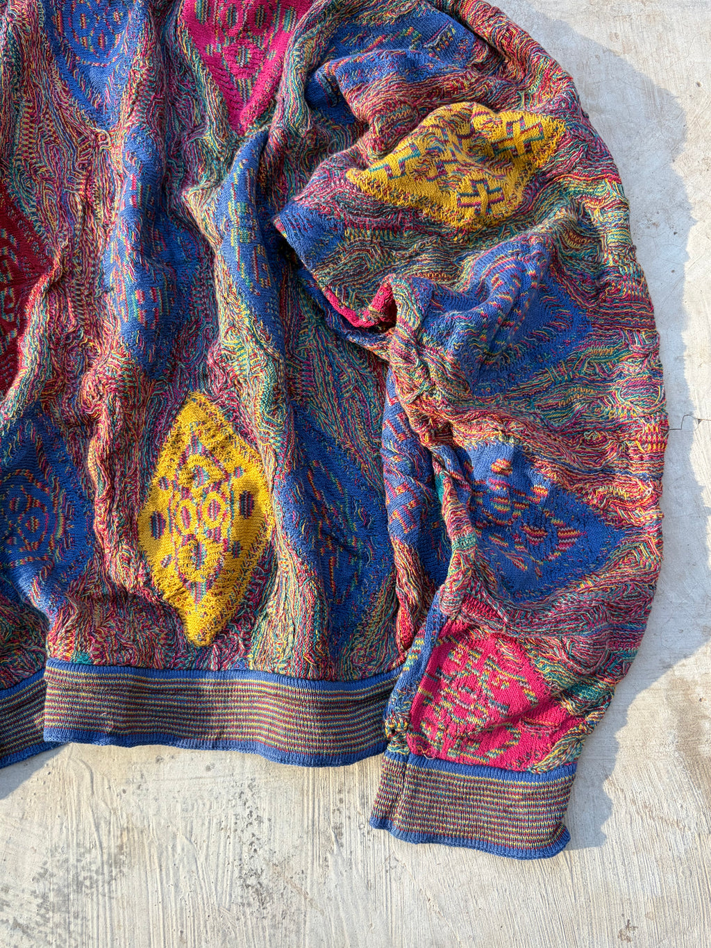 Vintage 90s COOGI Australia Mercerised Cotton Textured Knit Sweater Size SS