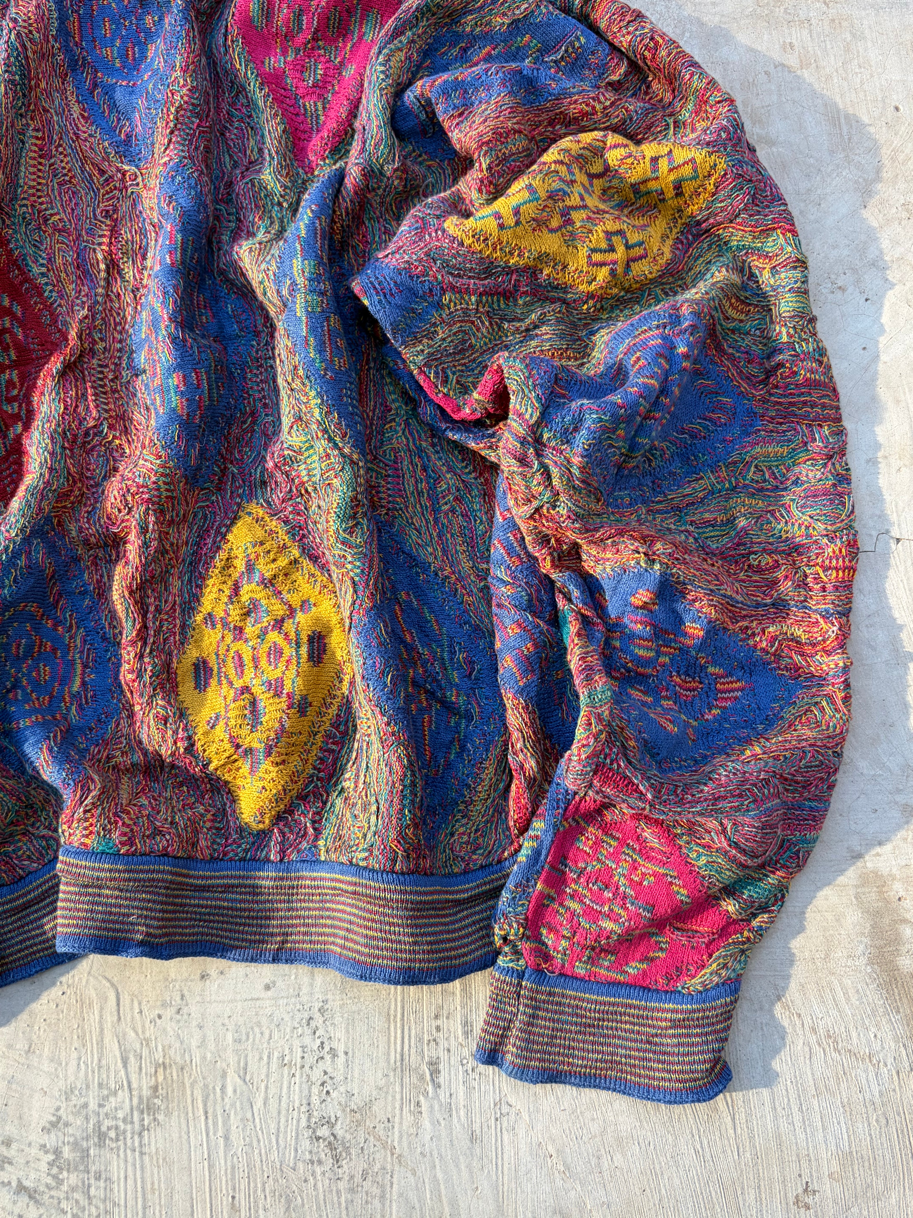 Vintage 90s COOGI Australia Mercerised Cotton Textured Knit Sweater Size SS