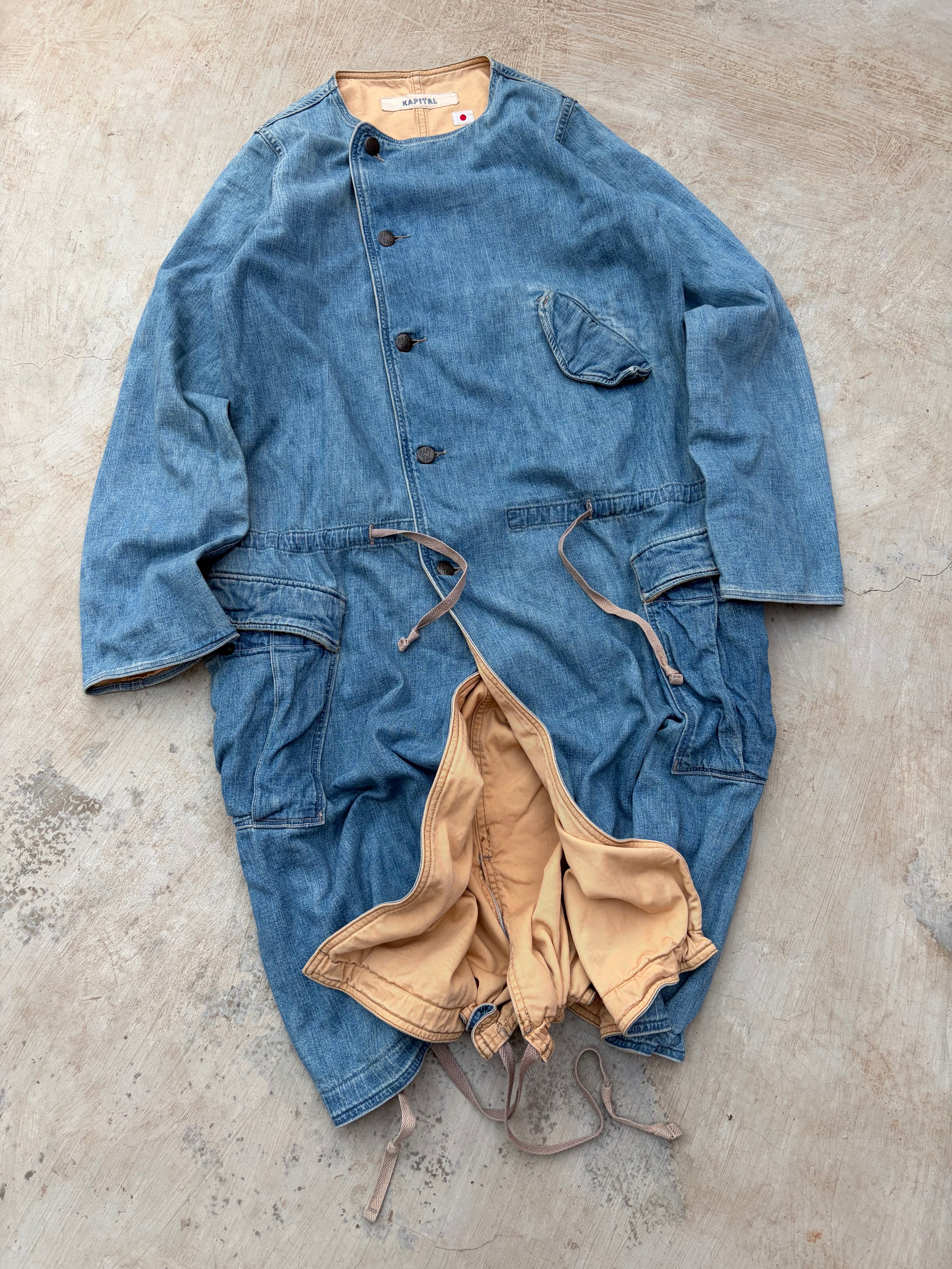 Vintage 00s Kapital Kiro Hirata Asymmetric Denim Coat Women S