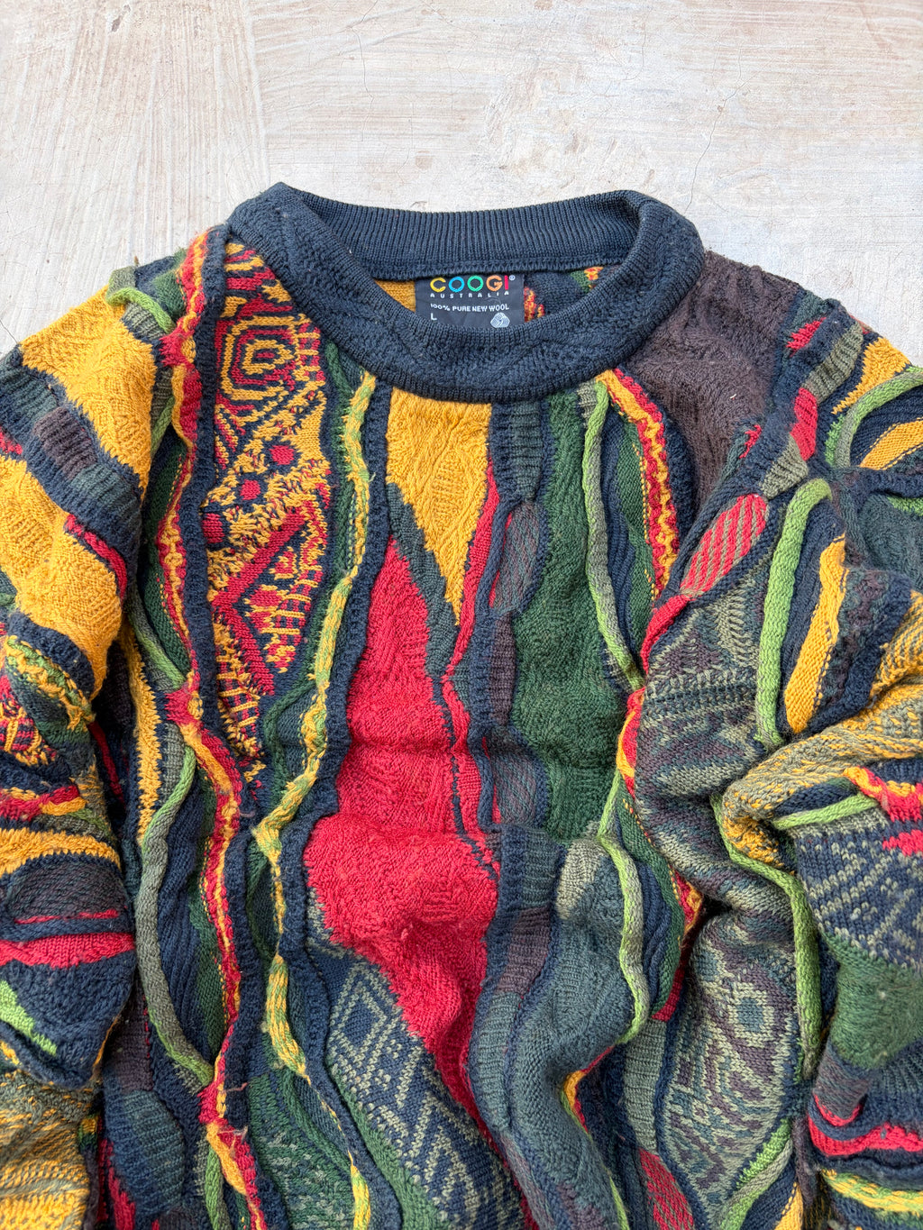 Vintage 90s COOGI Australia 3D Textured Knit Sweater Size L