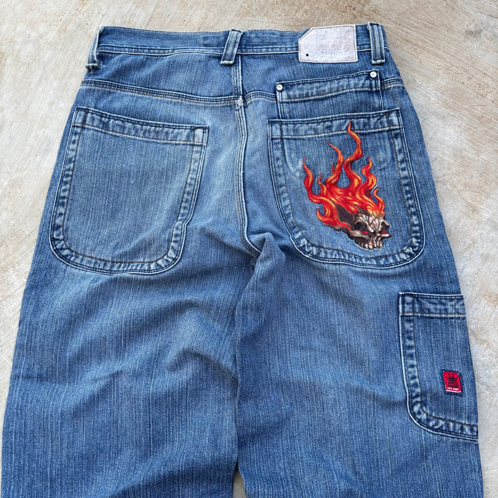 Vintage 90s Jnco Fireskull Jeans 33
