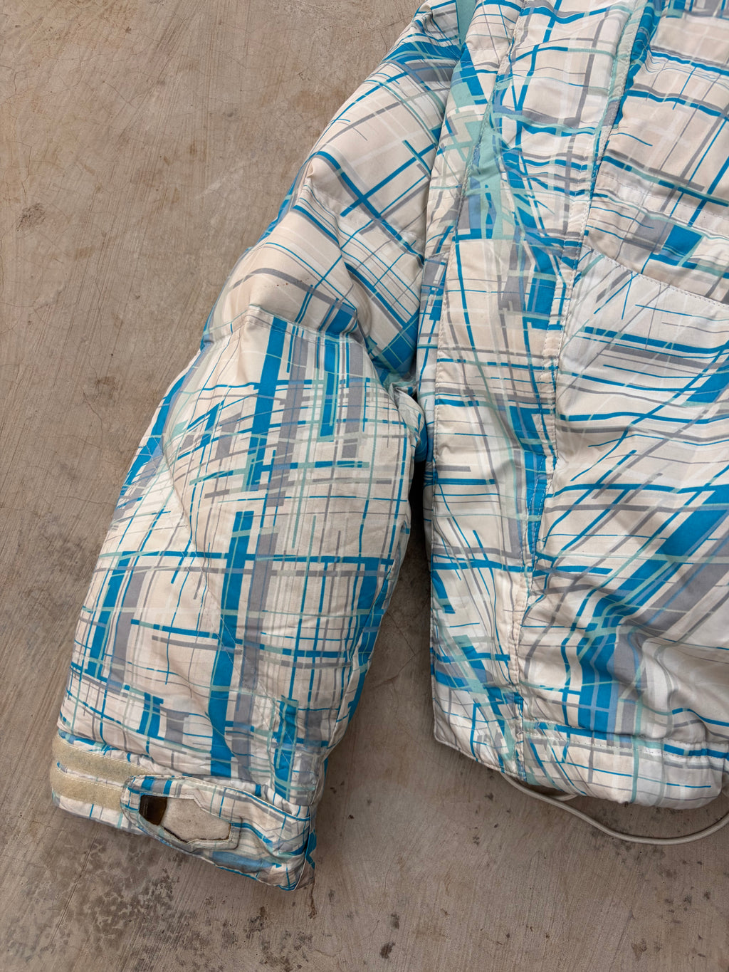 00s Oakley Down Blue Geometric Pattern Magnetic Closure Tech Jacket S/M