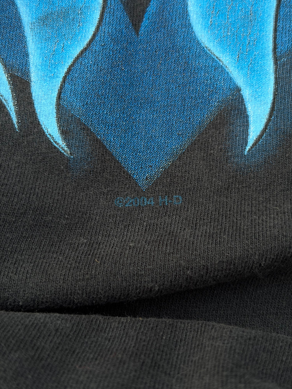 Vintage 00s Harley Davidson Blue Flame Longsleeve Tee L