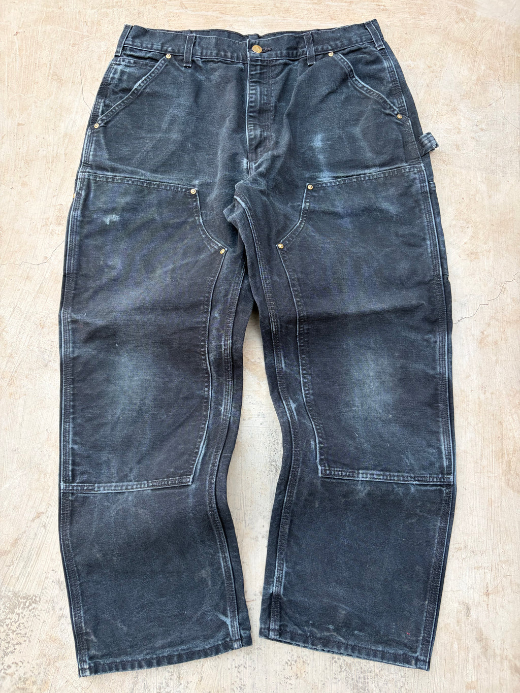 Vintage Carhartt Double Knee Carpenter Pants Faded Black Vintage Workwear 36x29.5