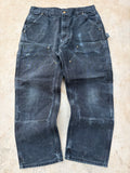 Vintage Carhartt Double Knee Carpenter Pants Faded Black Vintage Workwear 36x29.5