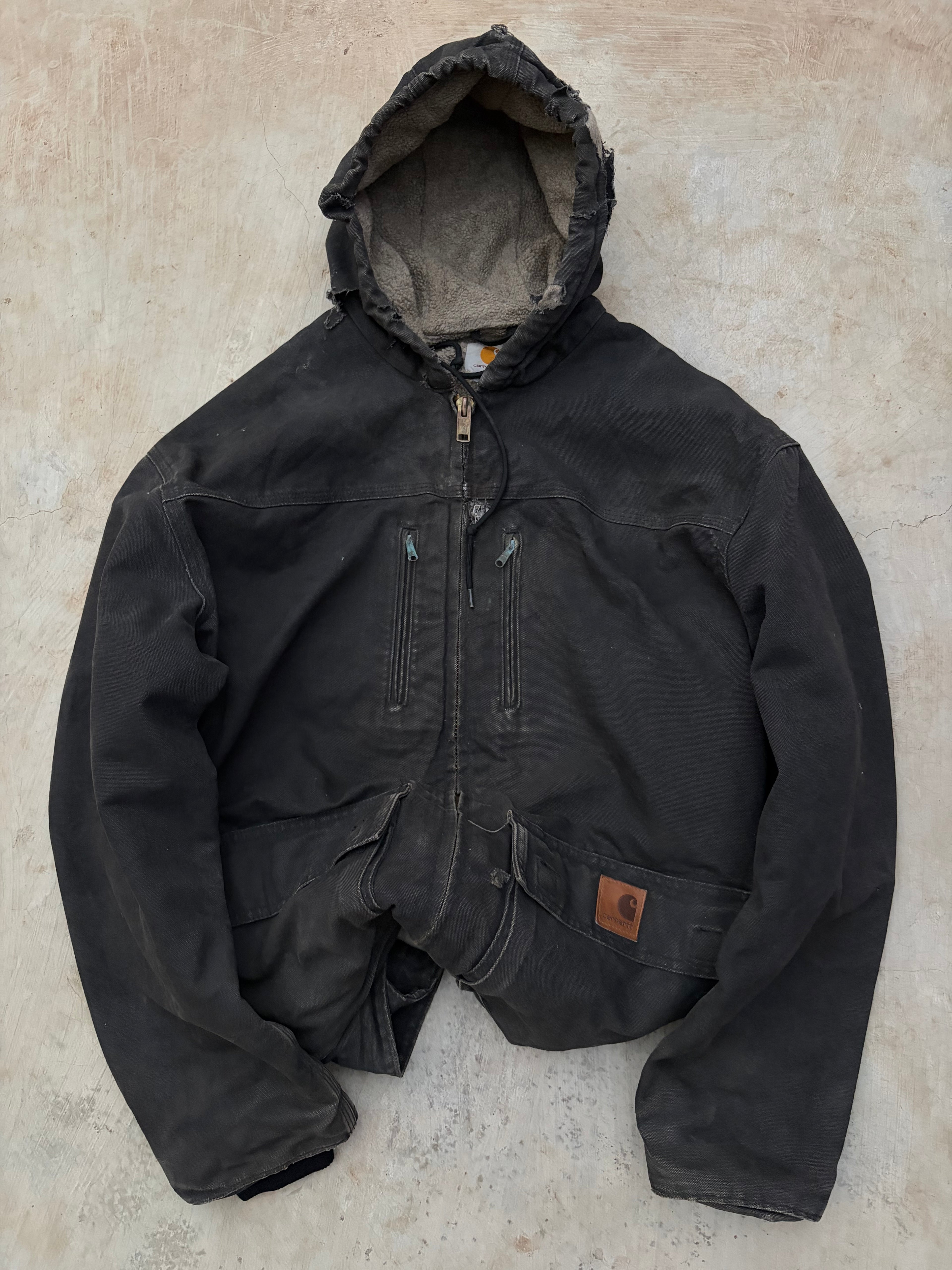 Vintage Distressed & Faded Carhartt Long Coat Jacket C95 XL
